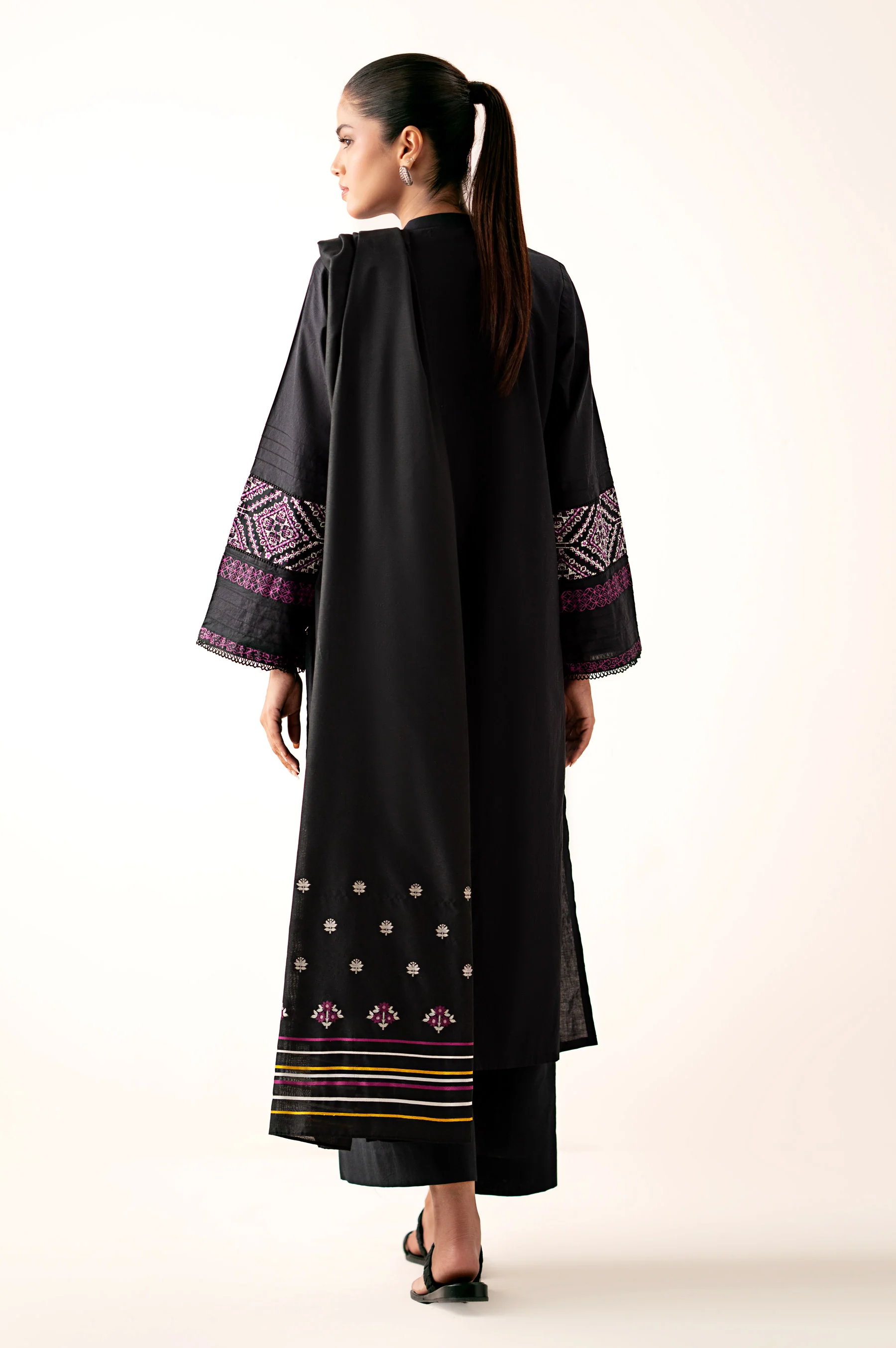 Stitched 2 Piece Embroidered Cambric Suit - Image 5