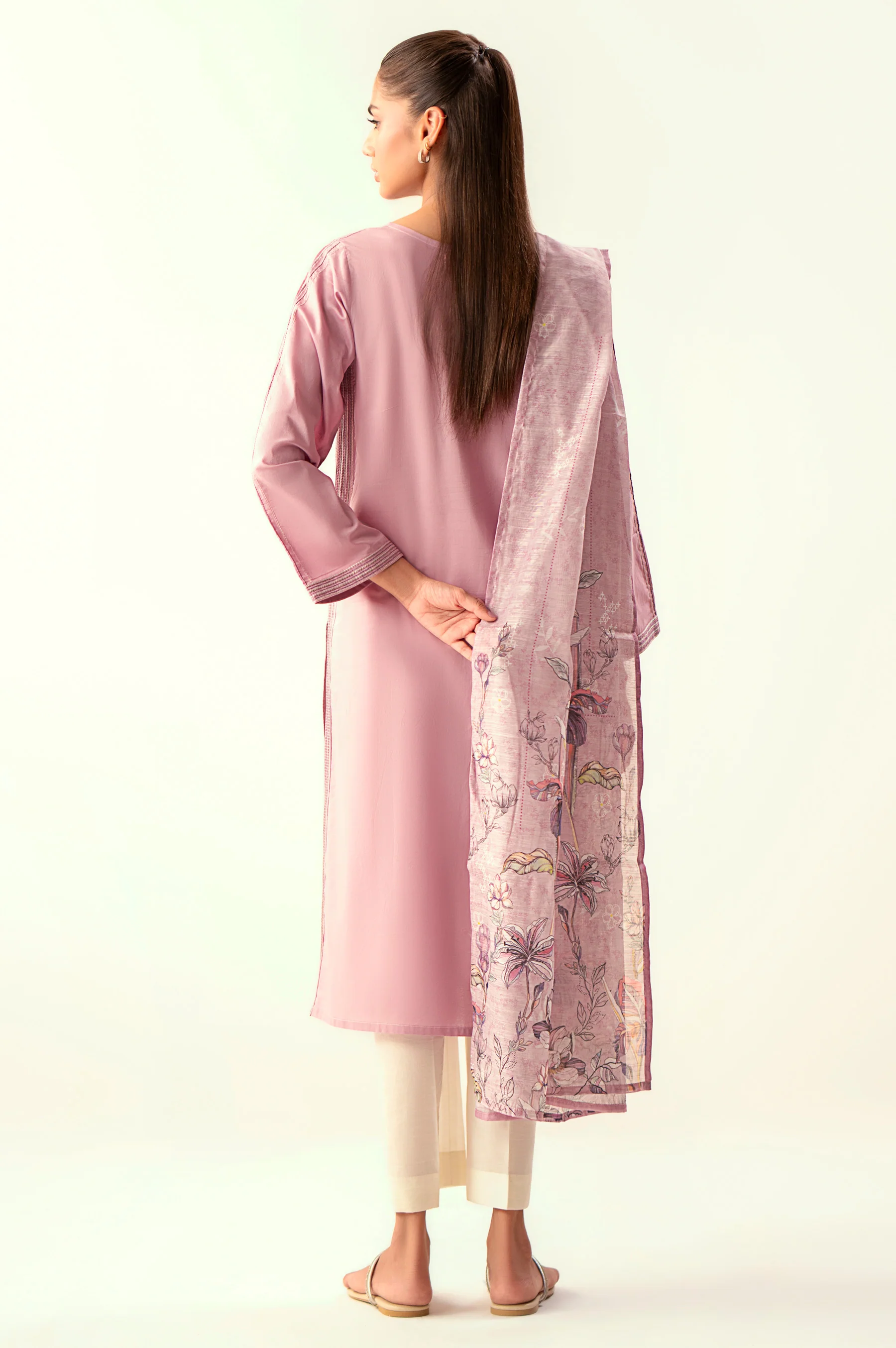 Stitched 2 Piece Embroidered Cambric Suit - Image 5