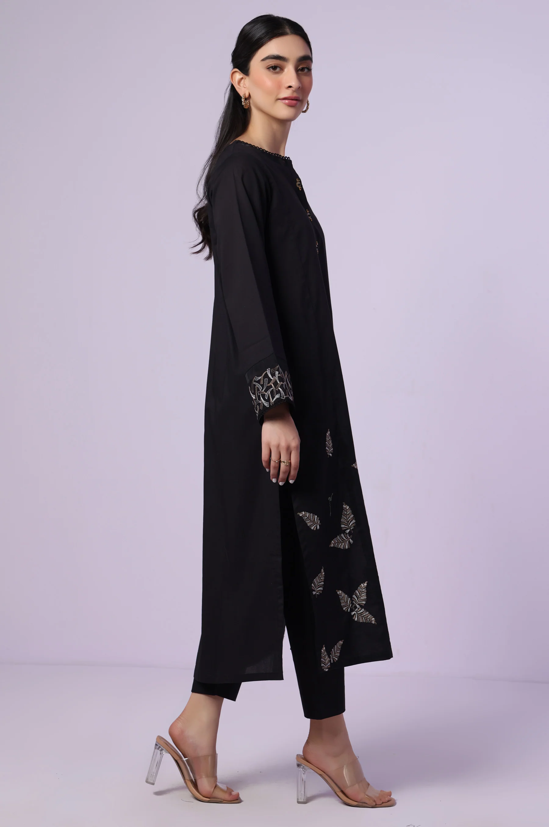 Stitched 2 Piece Embroidered Cambric Suit - Image 4