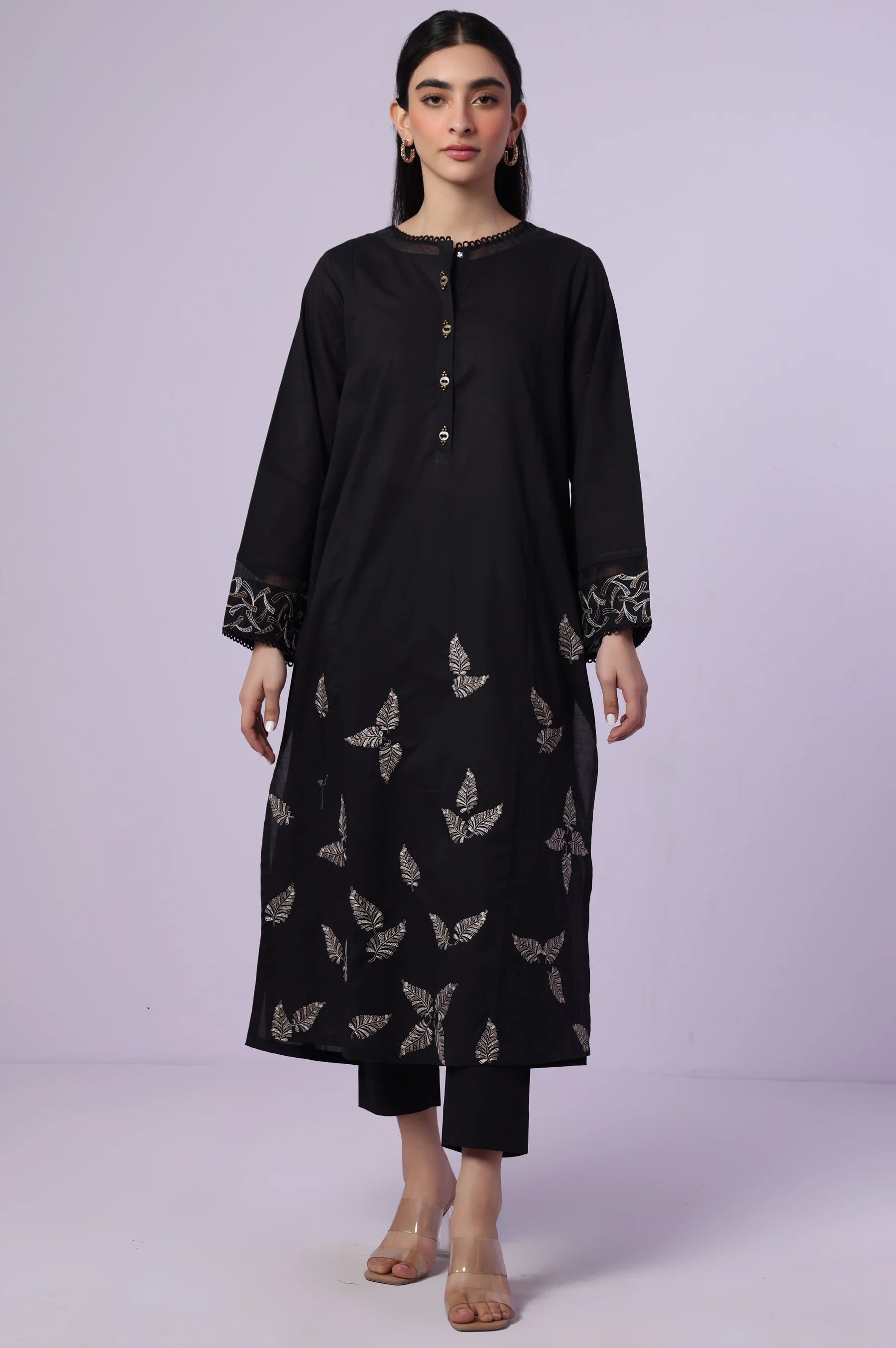 Stitched 2 Piece Embroidered Cambric Suit - Image 5