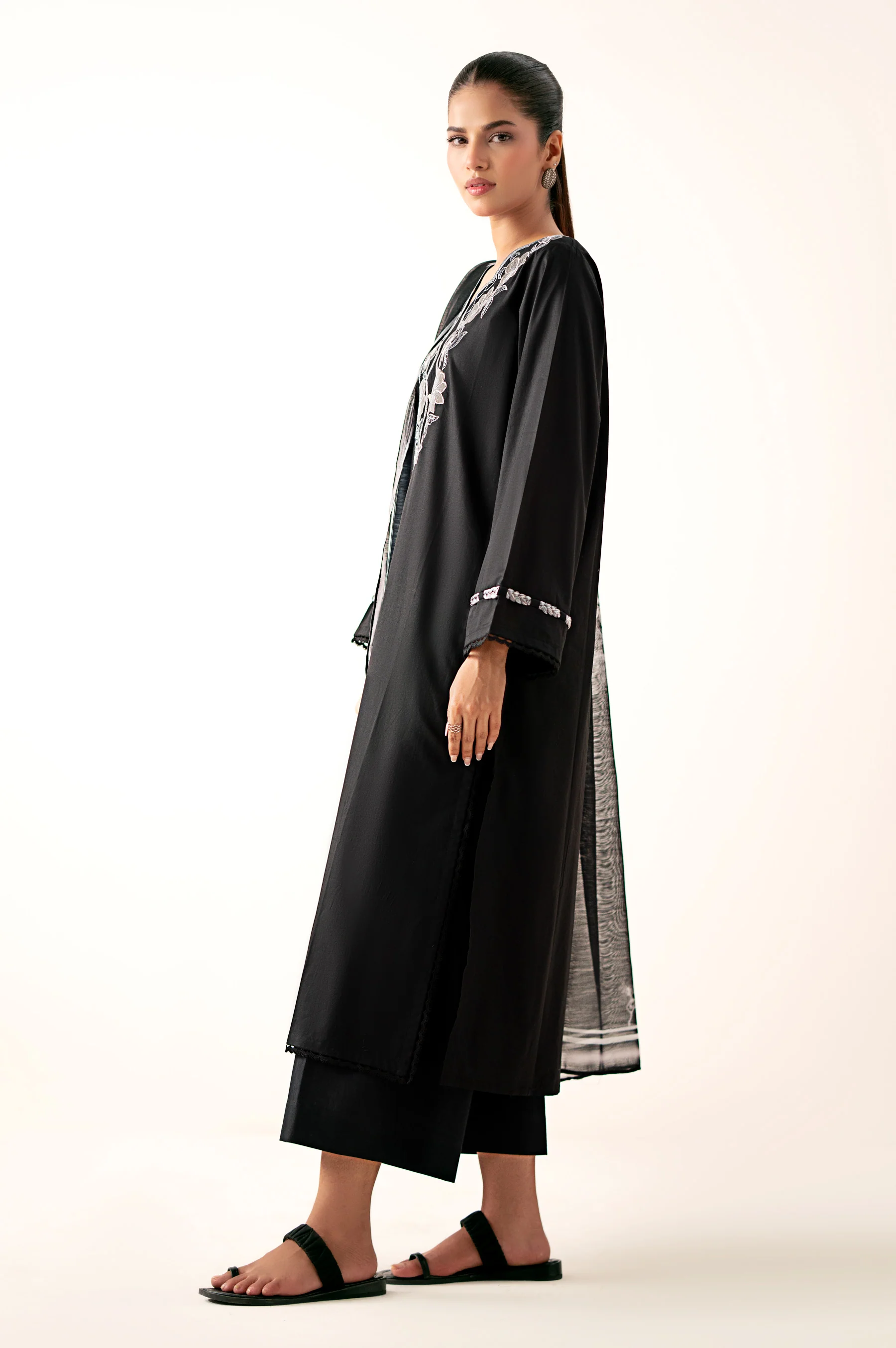 Stitched 2 Piece Embroidered Cambric Shirt With Digital Printed Dupatta - Image 5