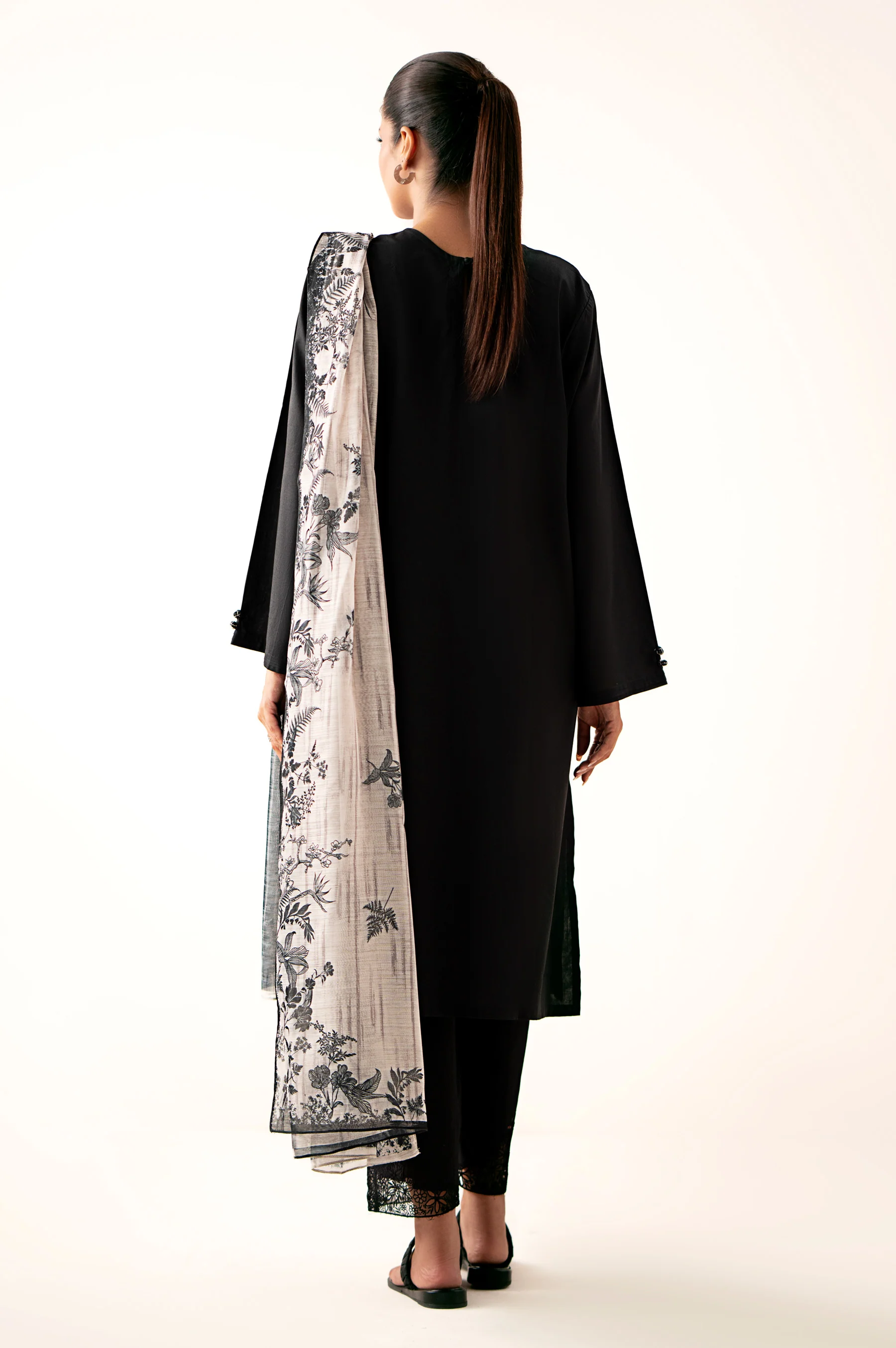 Stitched 2 Piece Embroidered Cambric Shirt With Monar Dupatta - Image 4