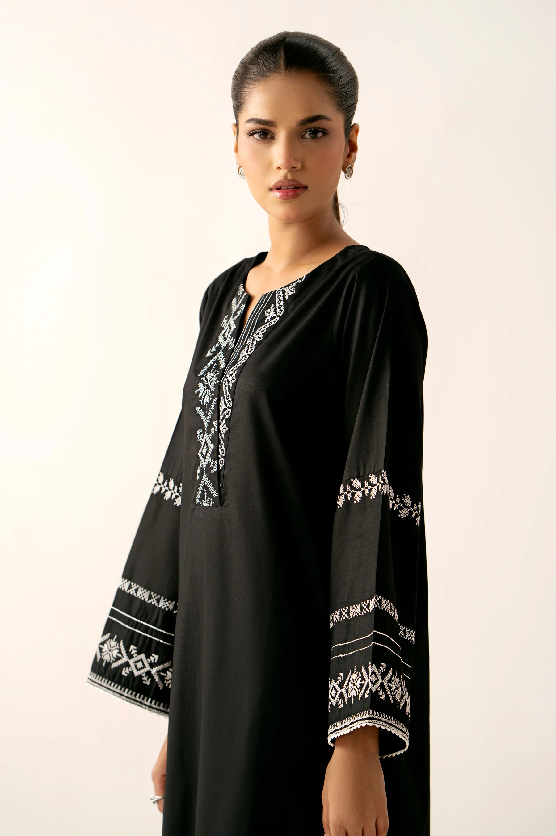 Stitched 2 Piece Embroidered Cambric Suit - Image 2