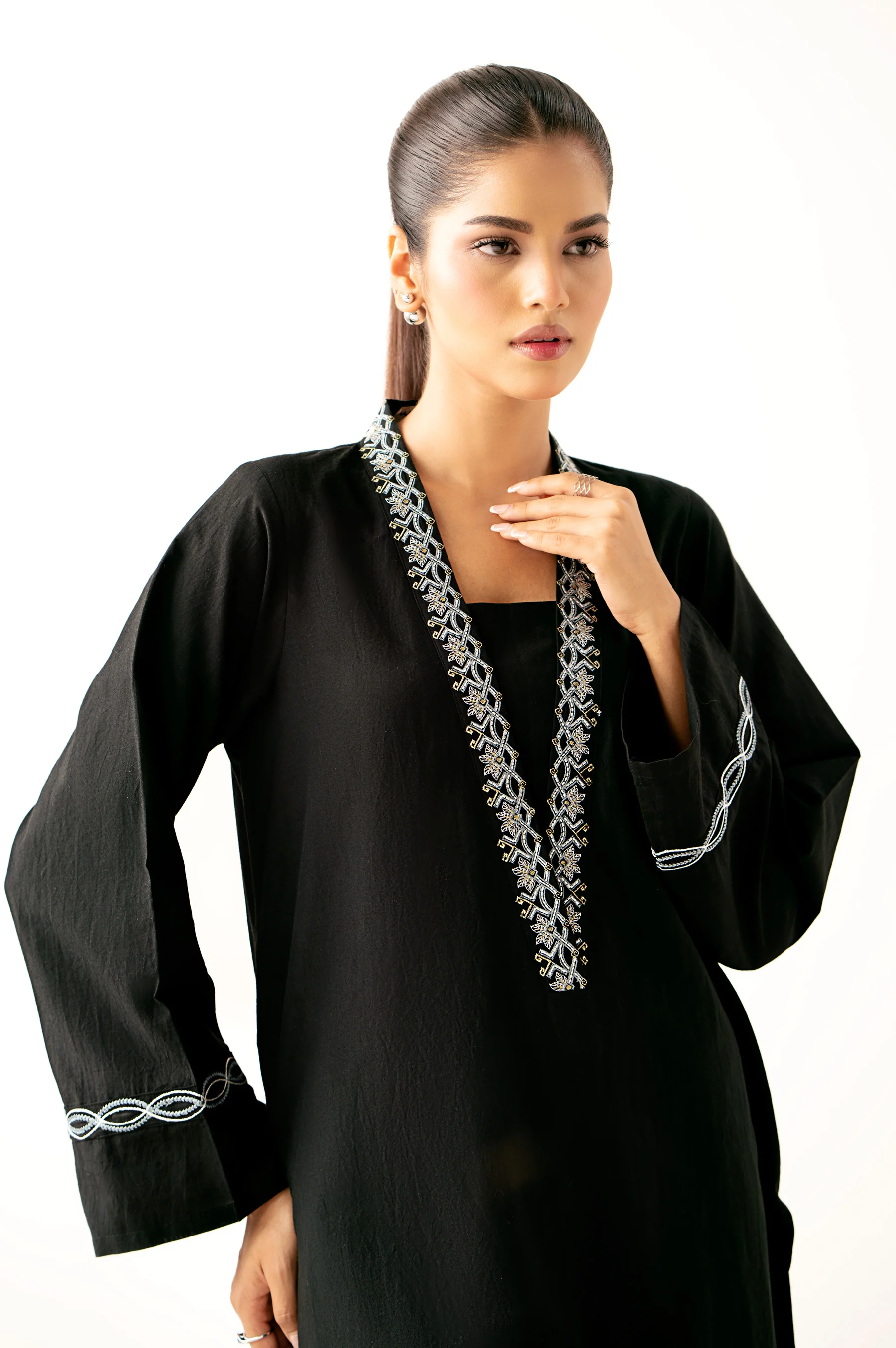 Stitched 2 Piece Embroidered Cambric Suit - Image 2