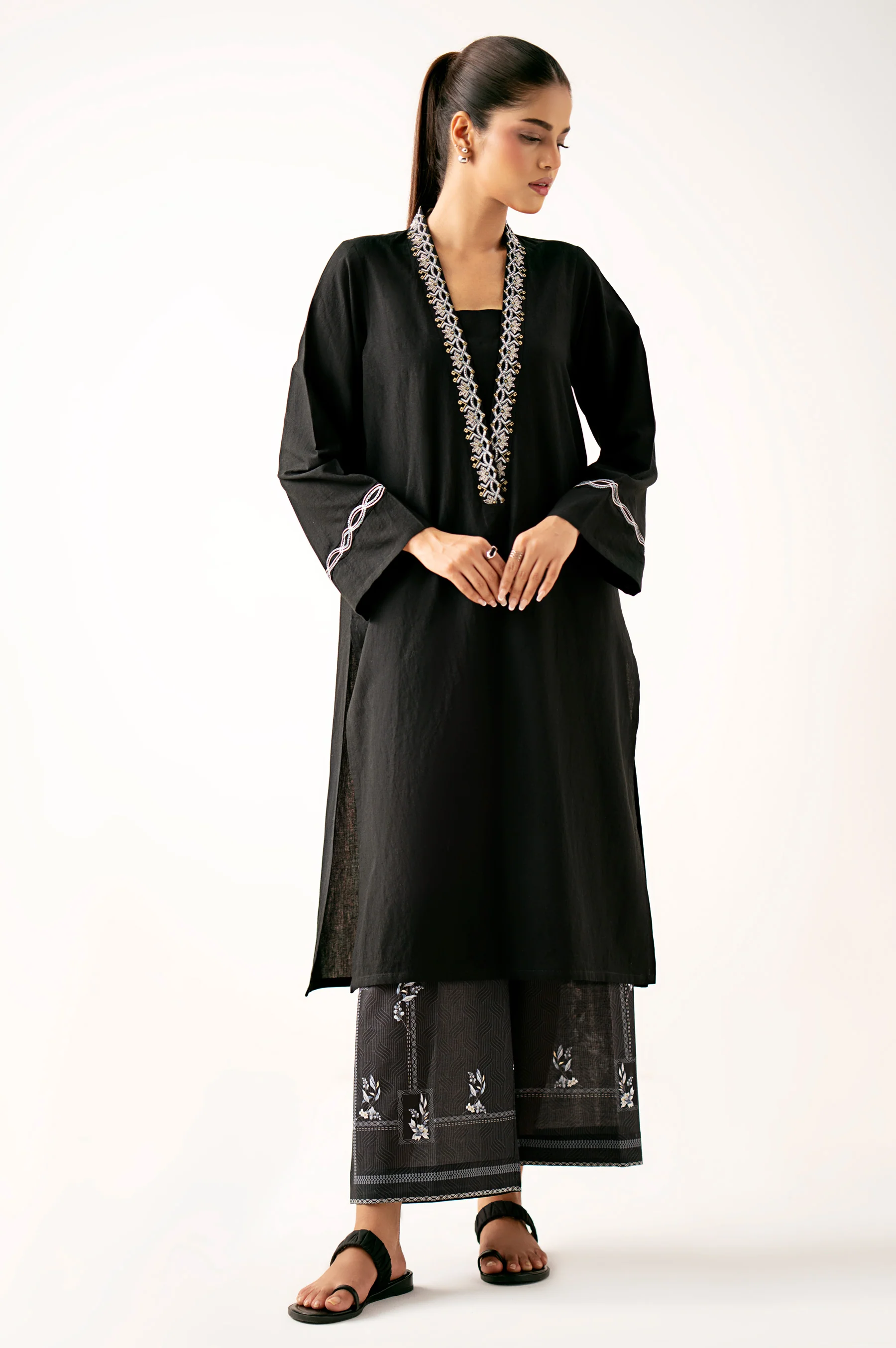 Stitched 2 Piece Embroidered Cambric Suit - Image 3