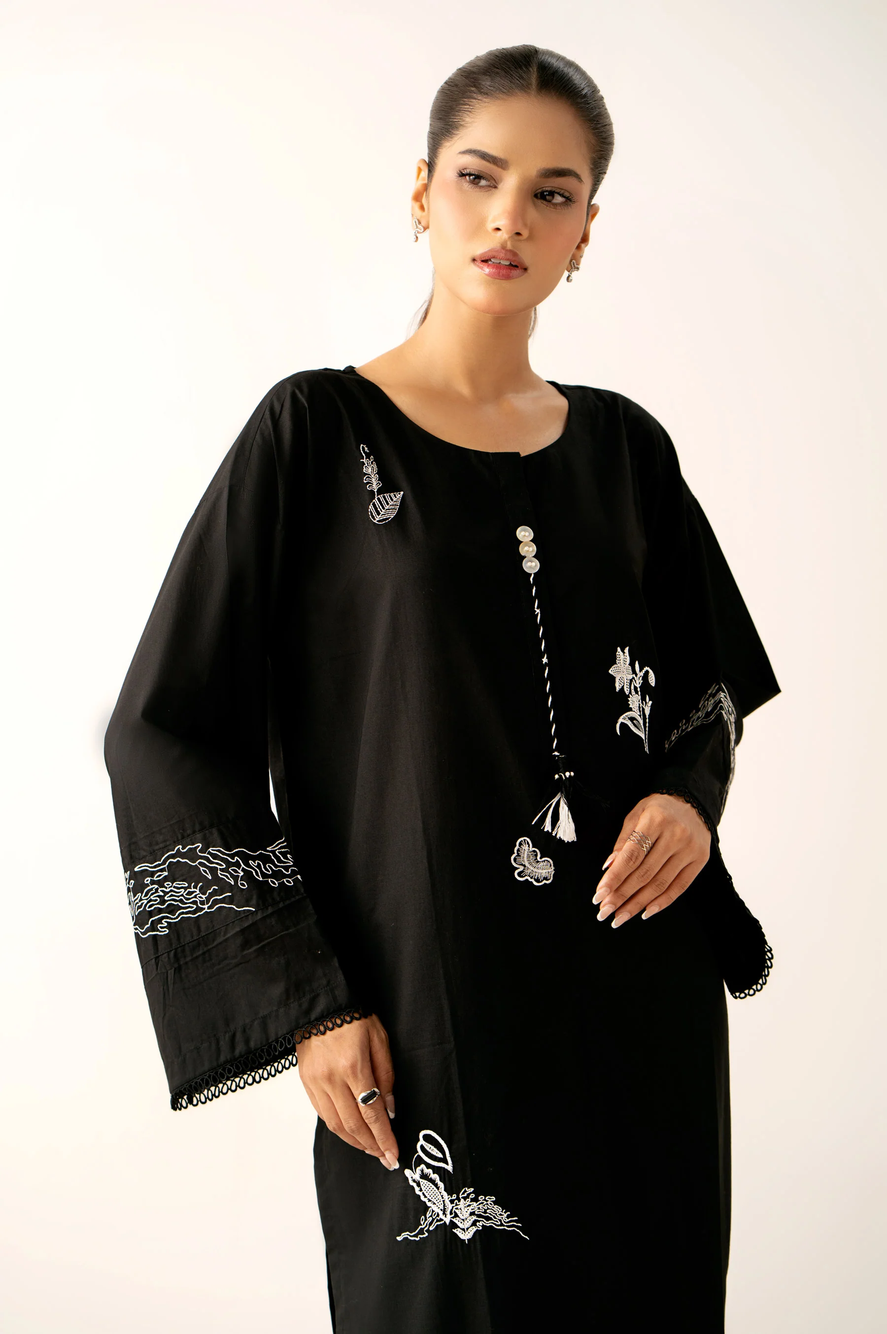 Stitched 2 Piece Embroidered Cambric Suit - Image 2