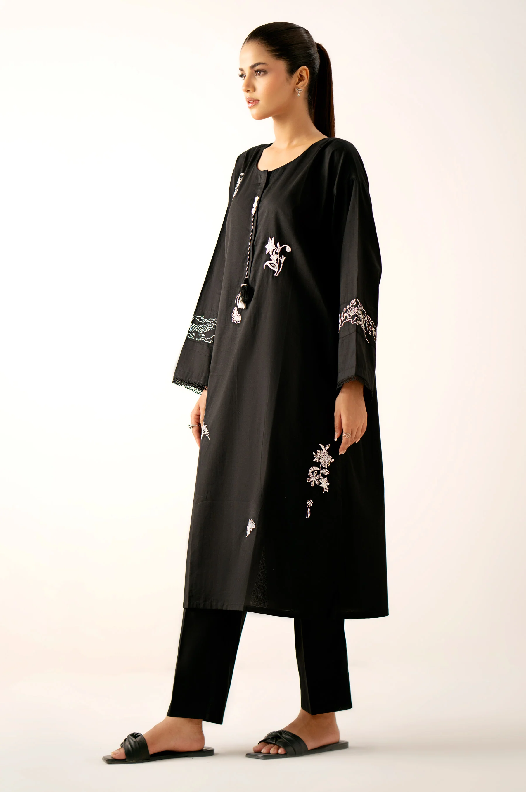 Stitched 2 Piece Embroidered Cambric Suit - Image 3