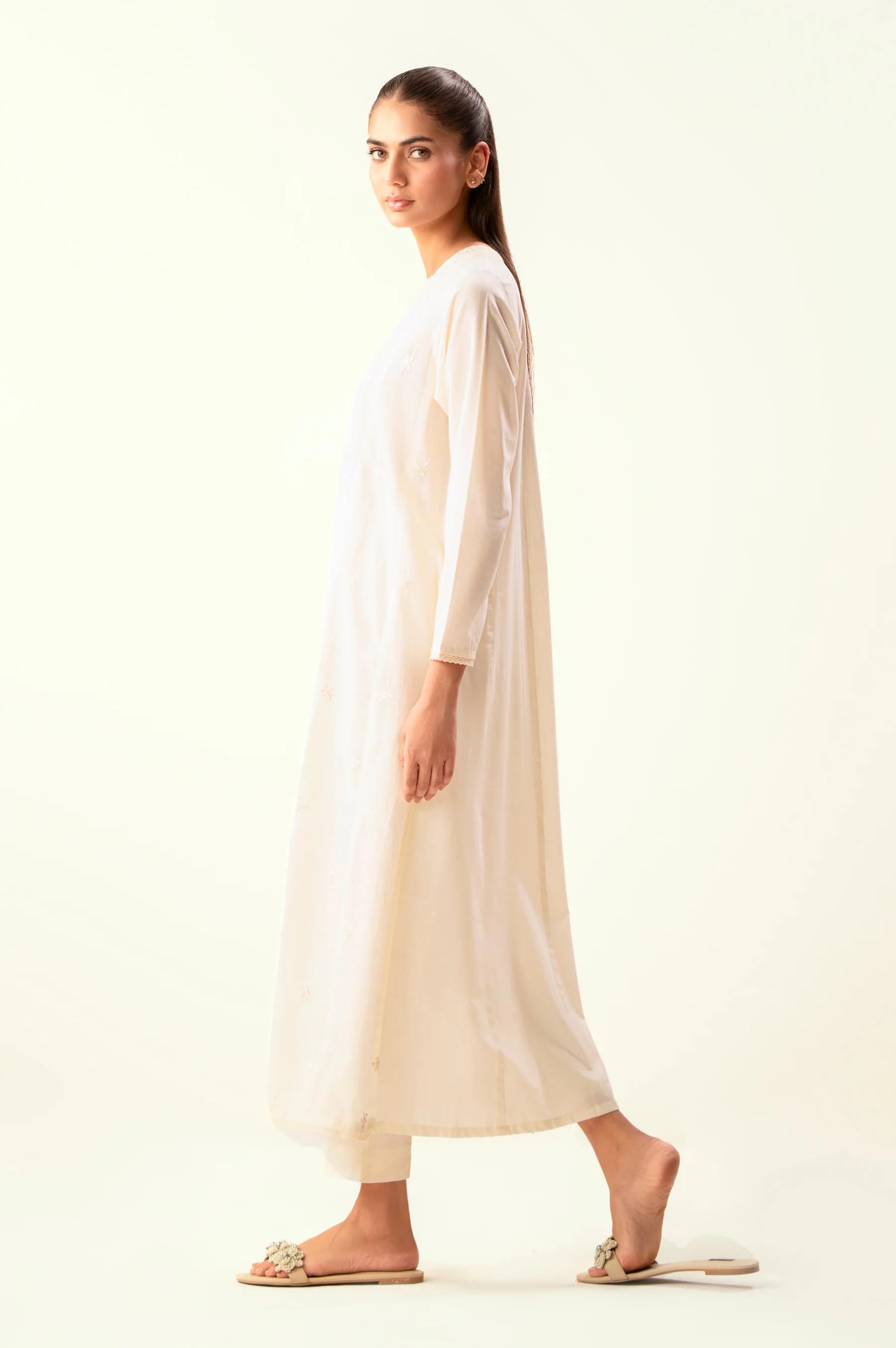 Stitched 2 Piece Embroidered Cambric Suit - Image 2