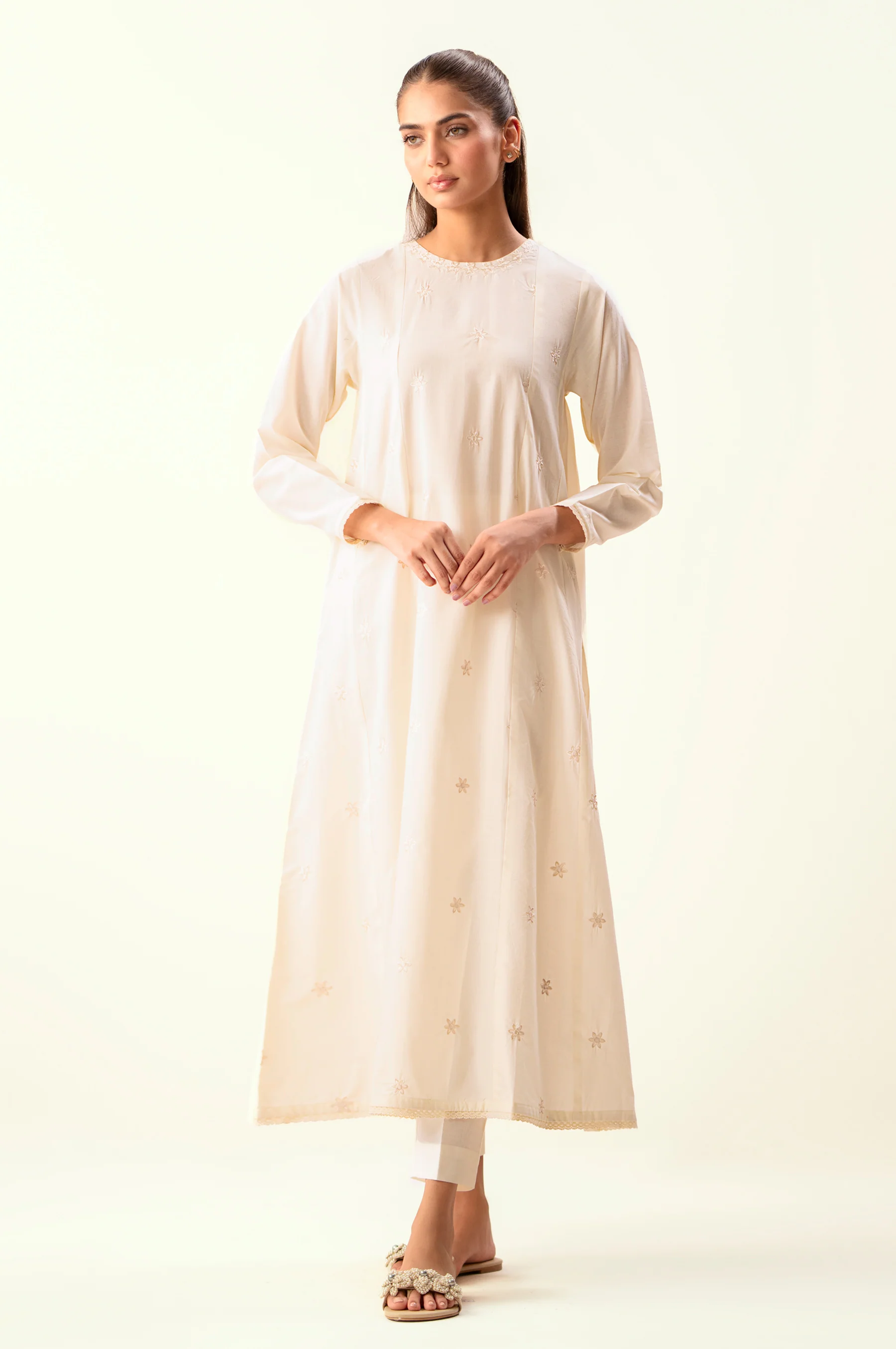 Stitched 2 Piece Embroidered Cambric Suit - Image 3