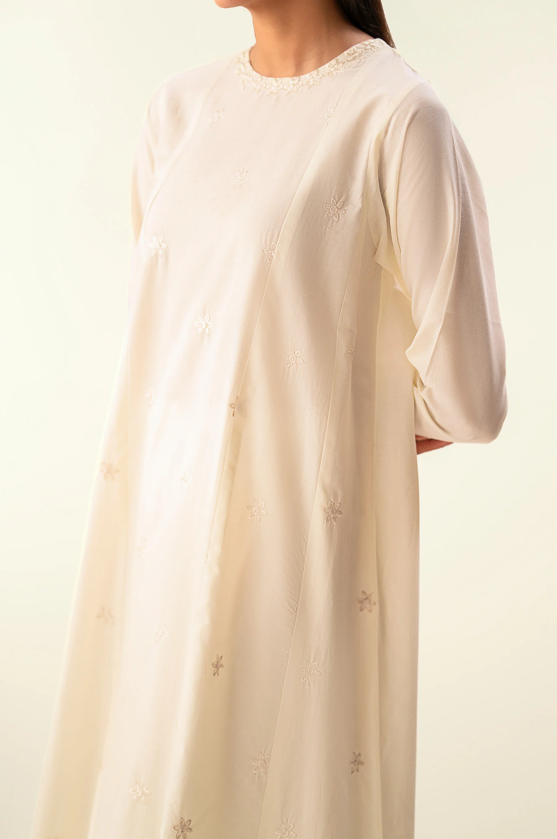 Stitched 2 Piece Embroidered Cambric Suit - Image 5
