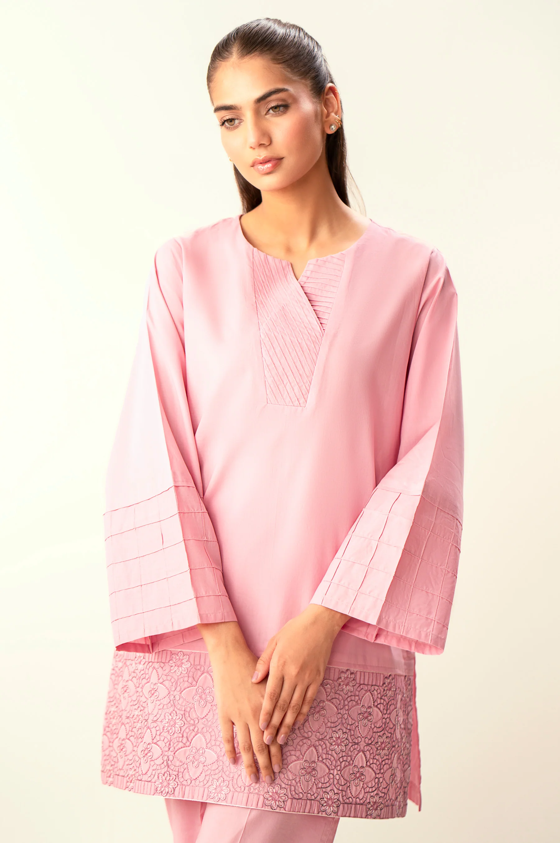 Stitched 2 Piece Embroidered Cambric Suit - Image 5