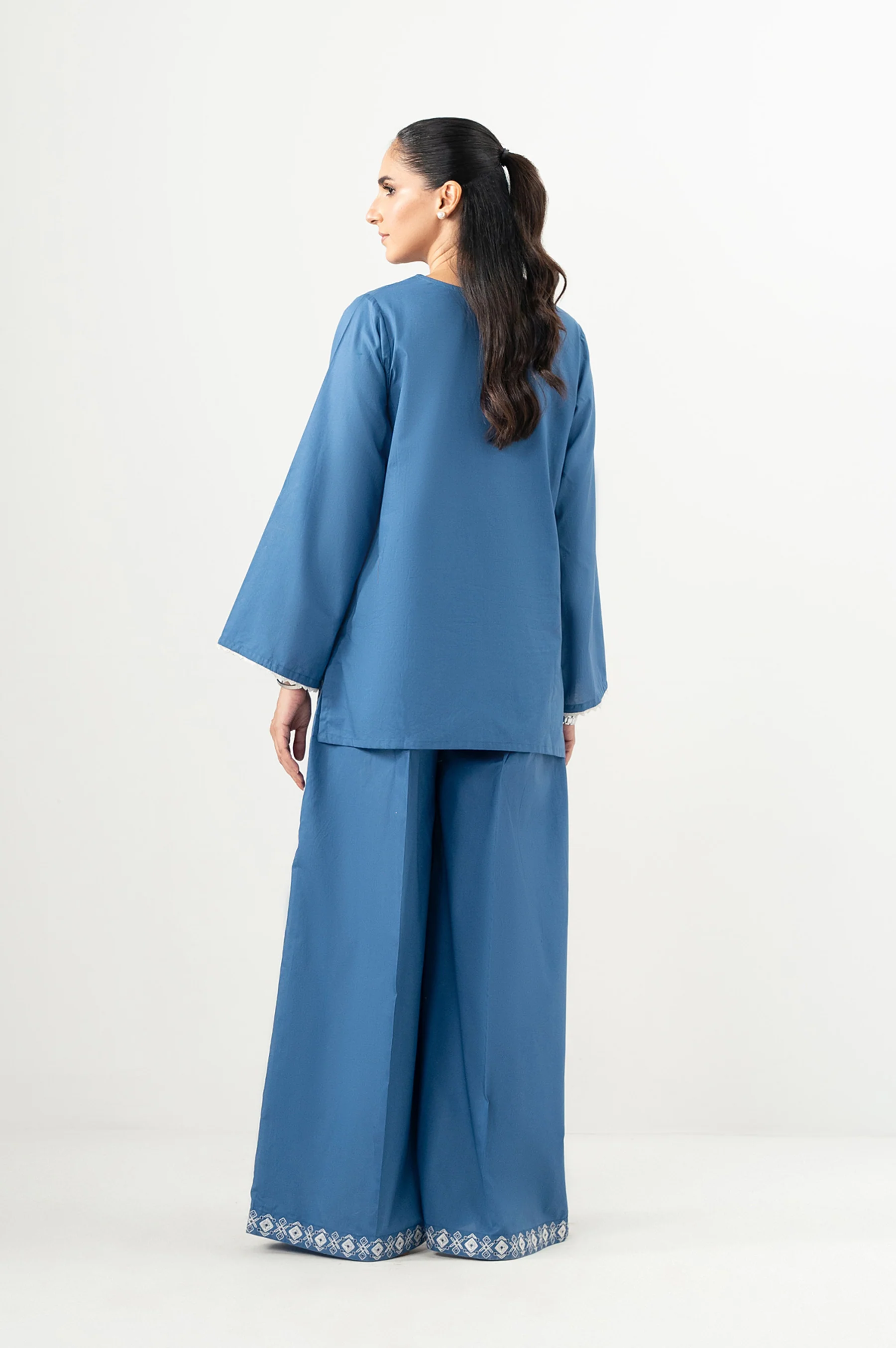 Stitched 2 Piece Embroidered Cambric Suit - Image 3
