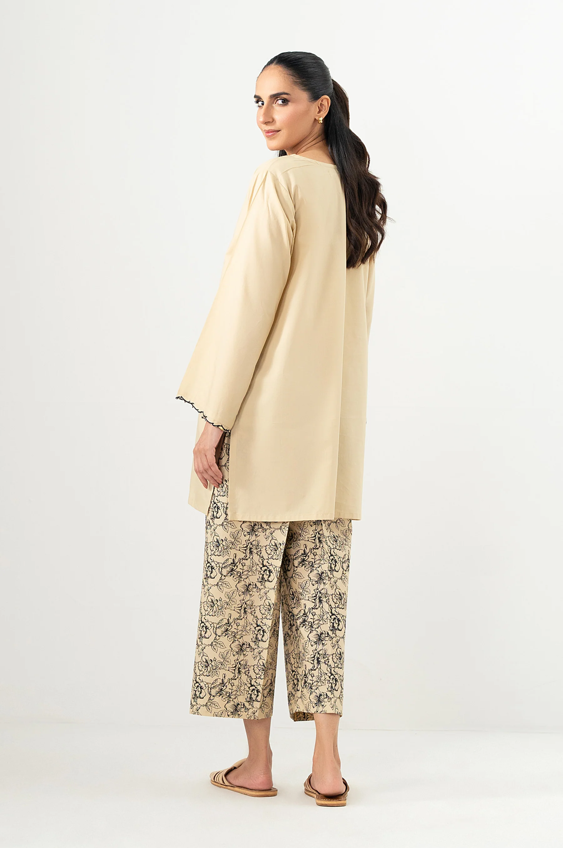 Stitched 2 Piece Embroidered Cambric Suit - Image 4