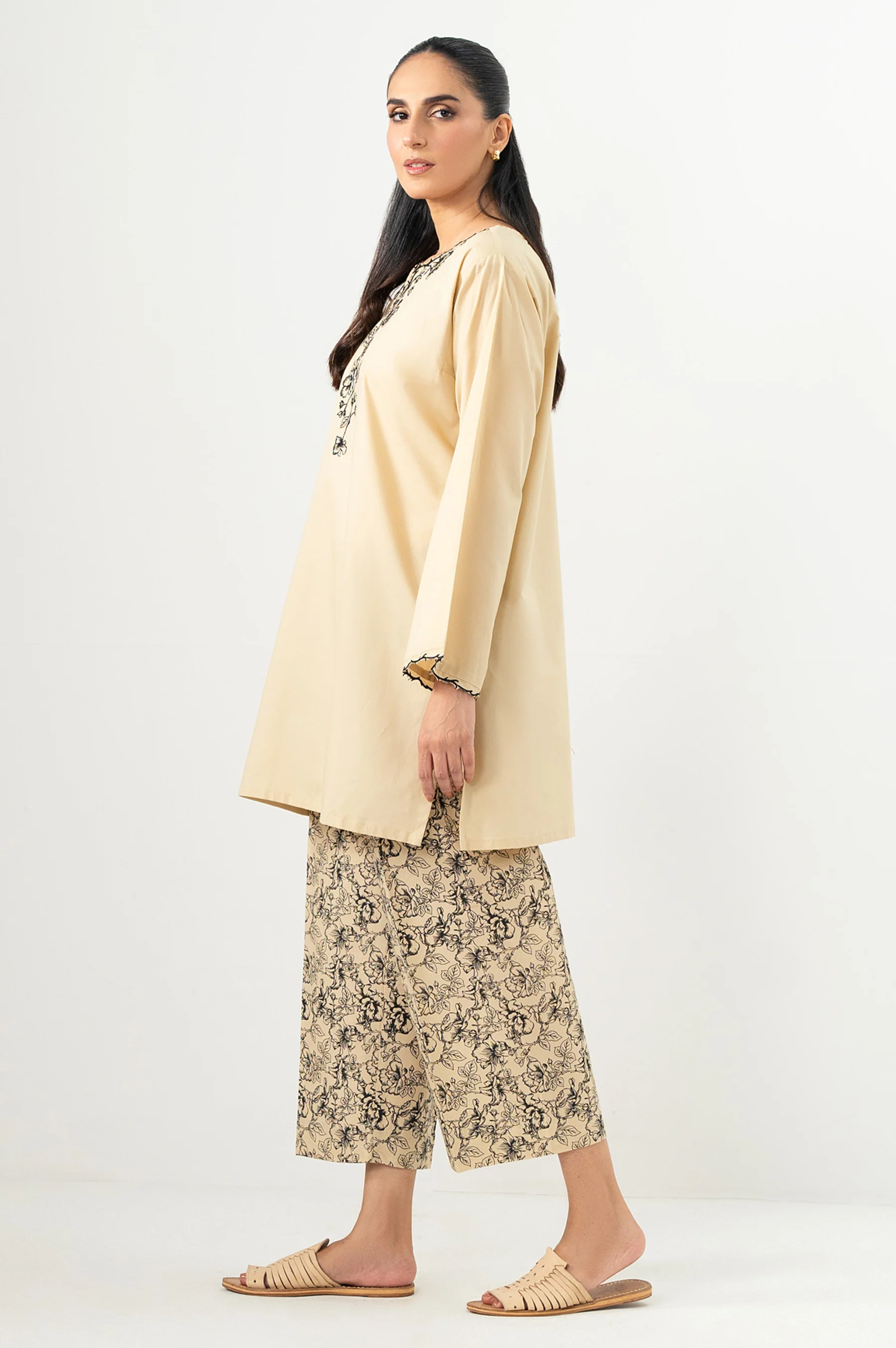 Stitched 2 Piece Embroidered Cambric Suit - Image 5