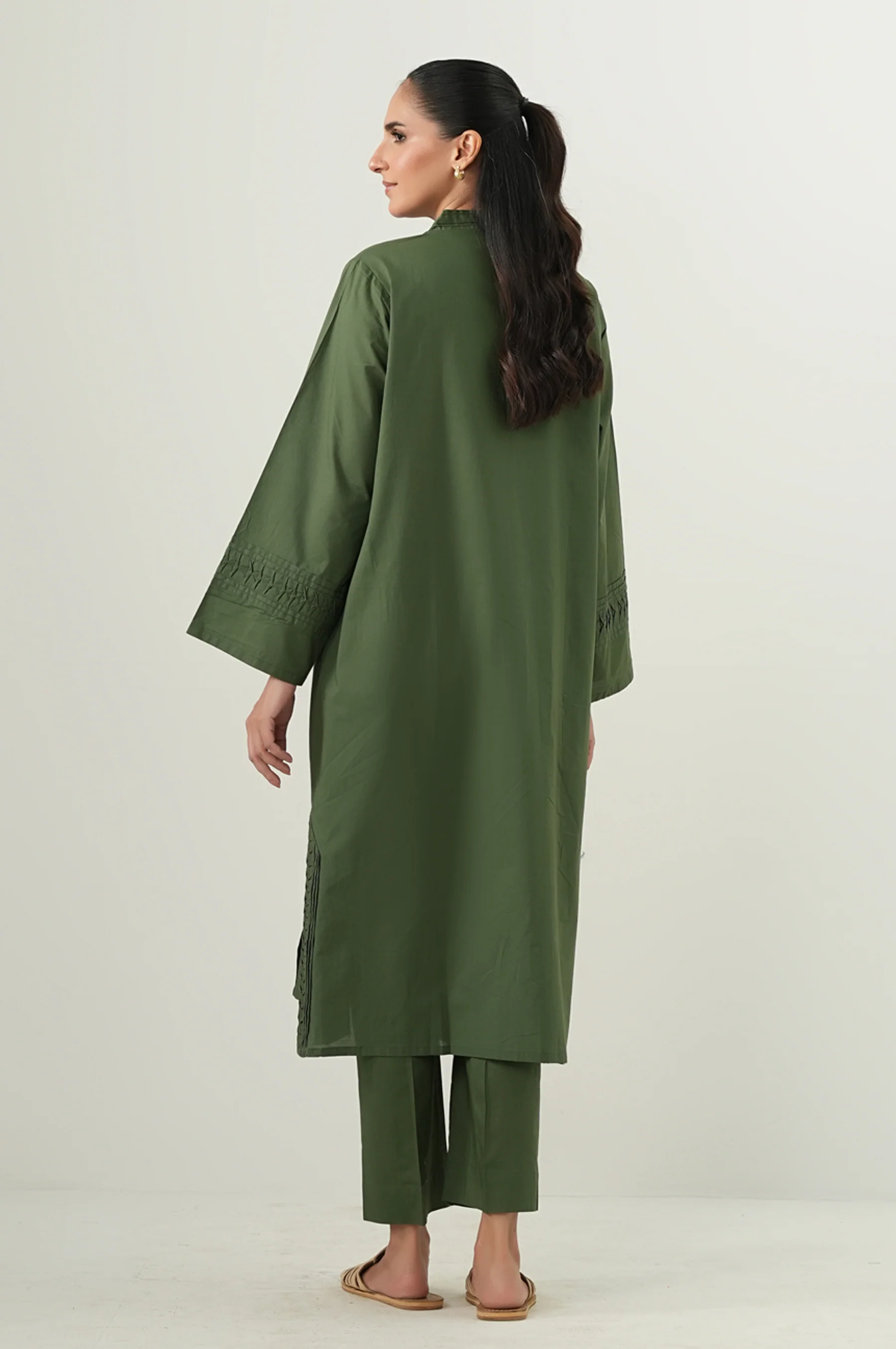 Stitched 2 Piece Embroidered Cambric Suit - Image 2