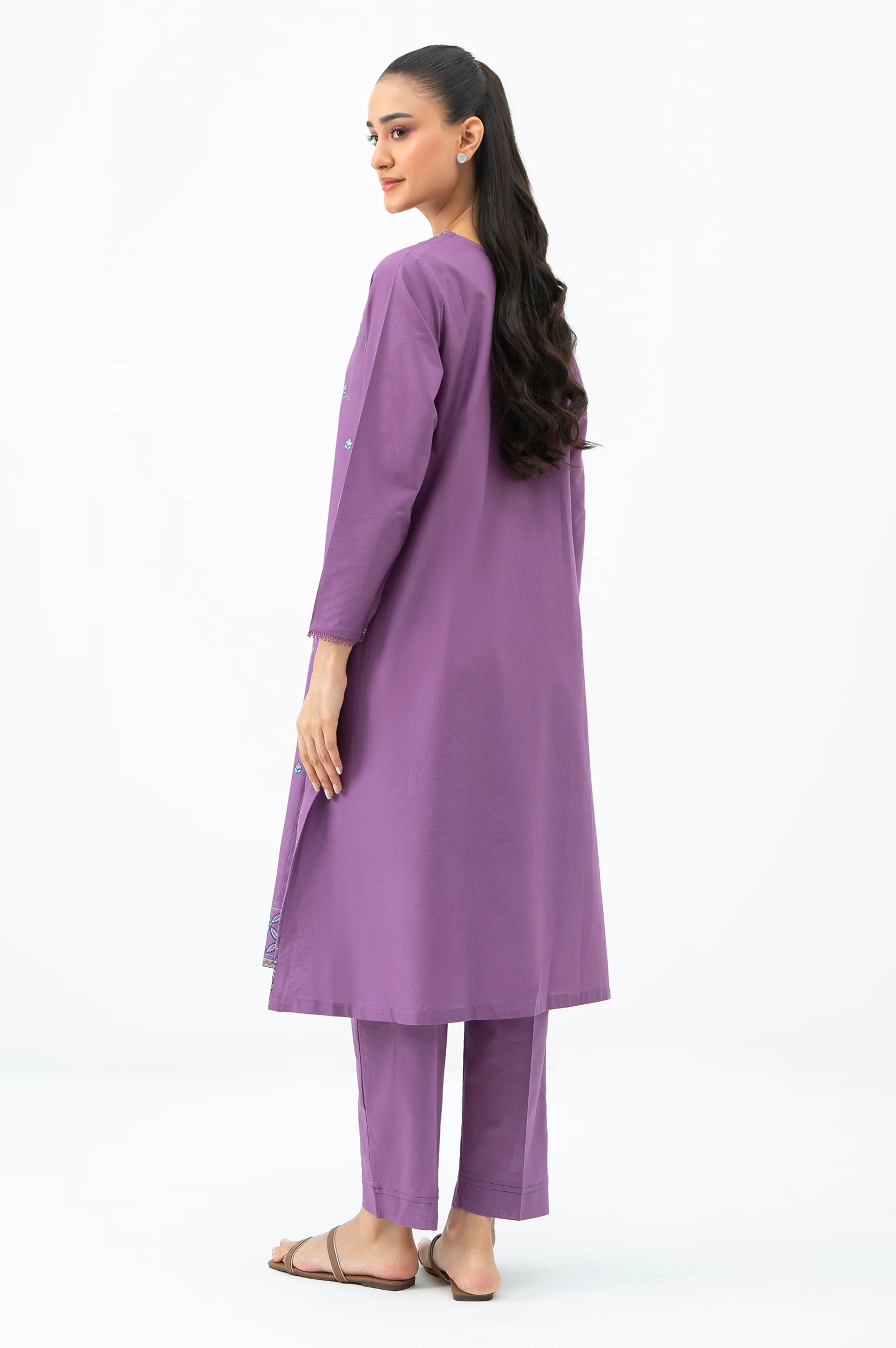 STITCHED EMBROIDERED CAMBRIC SHIRT BOTTOM - Image 6