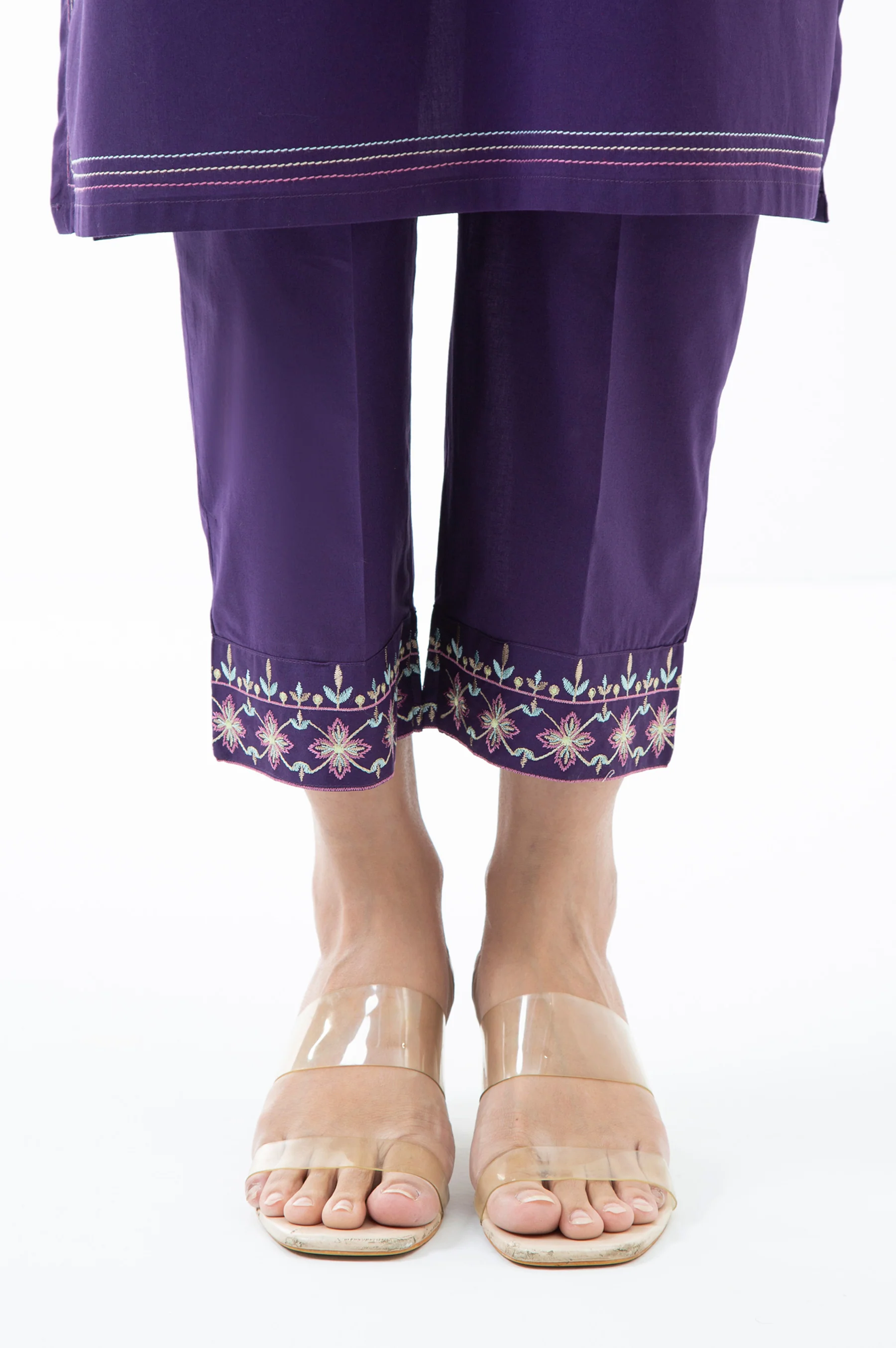 STITCHED EMBROIDERED CAMBRIC SHIRT BOTTOM - Image 6