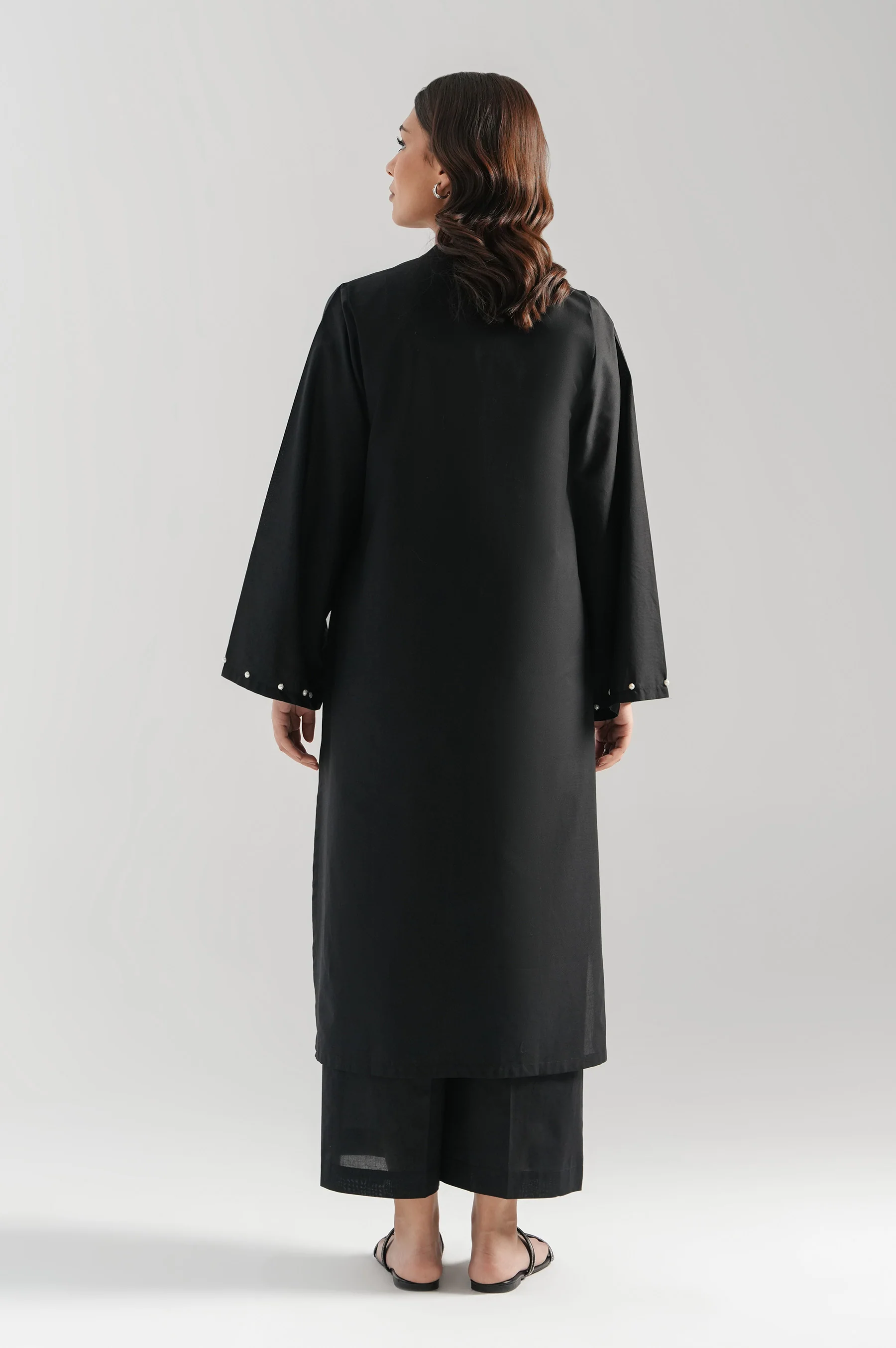 STITCHED EMBROIDERED CAMBRIC SHIRT BOTTOM - Image 5