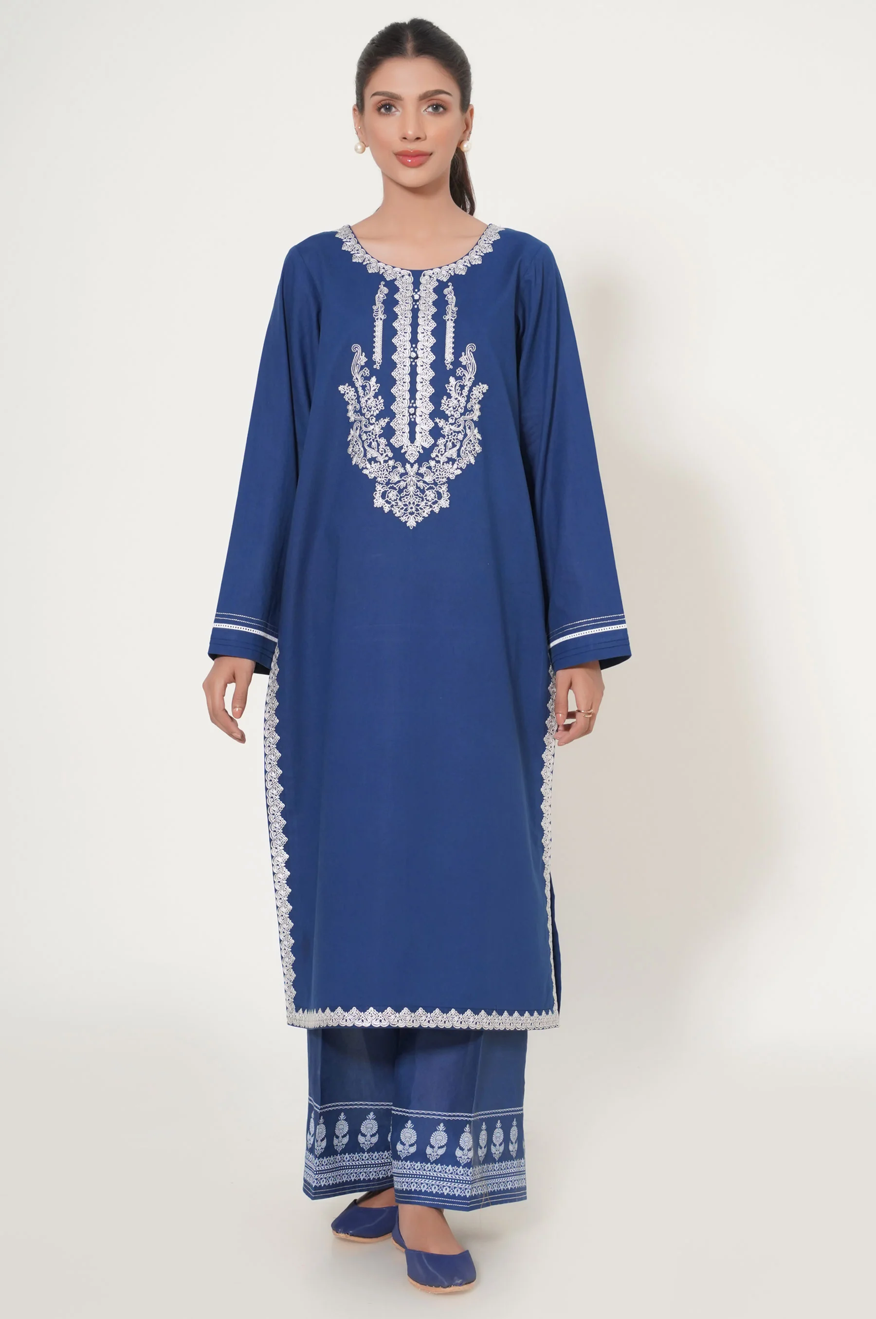 Stitched 2 Piece Embroidered Cambric - Image 2