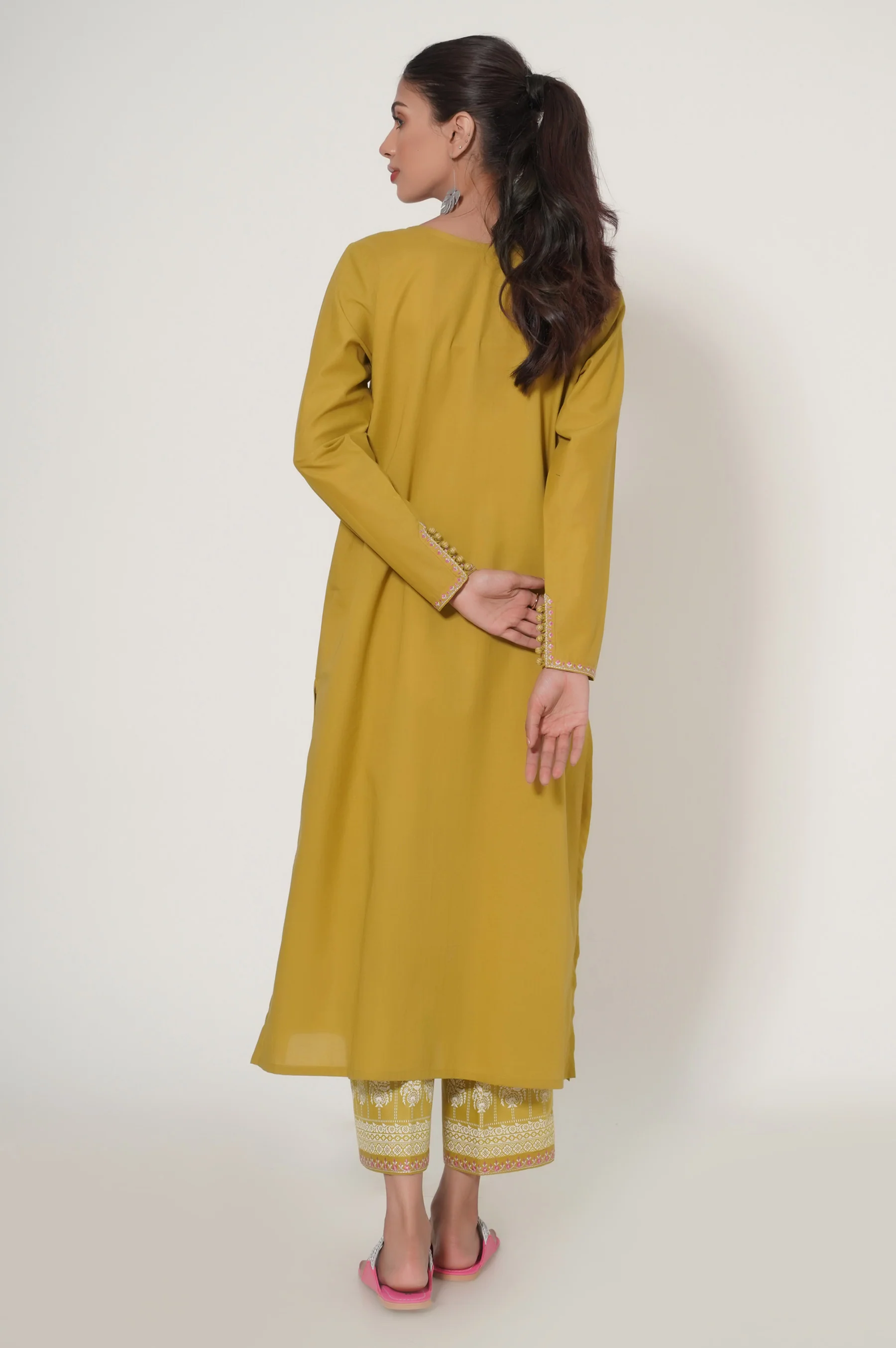 Stitched 2 Piece Embroidered Cambric Suit - Image 5