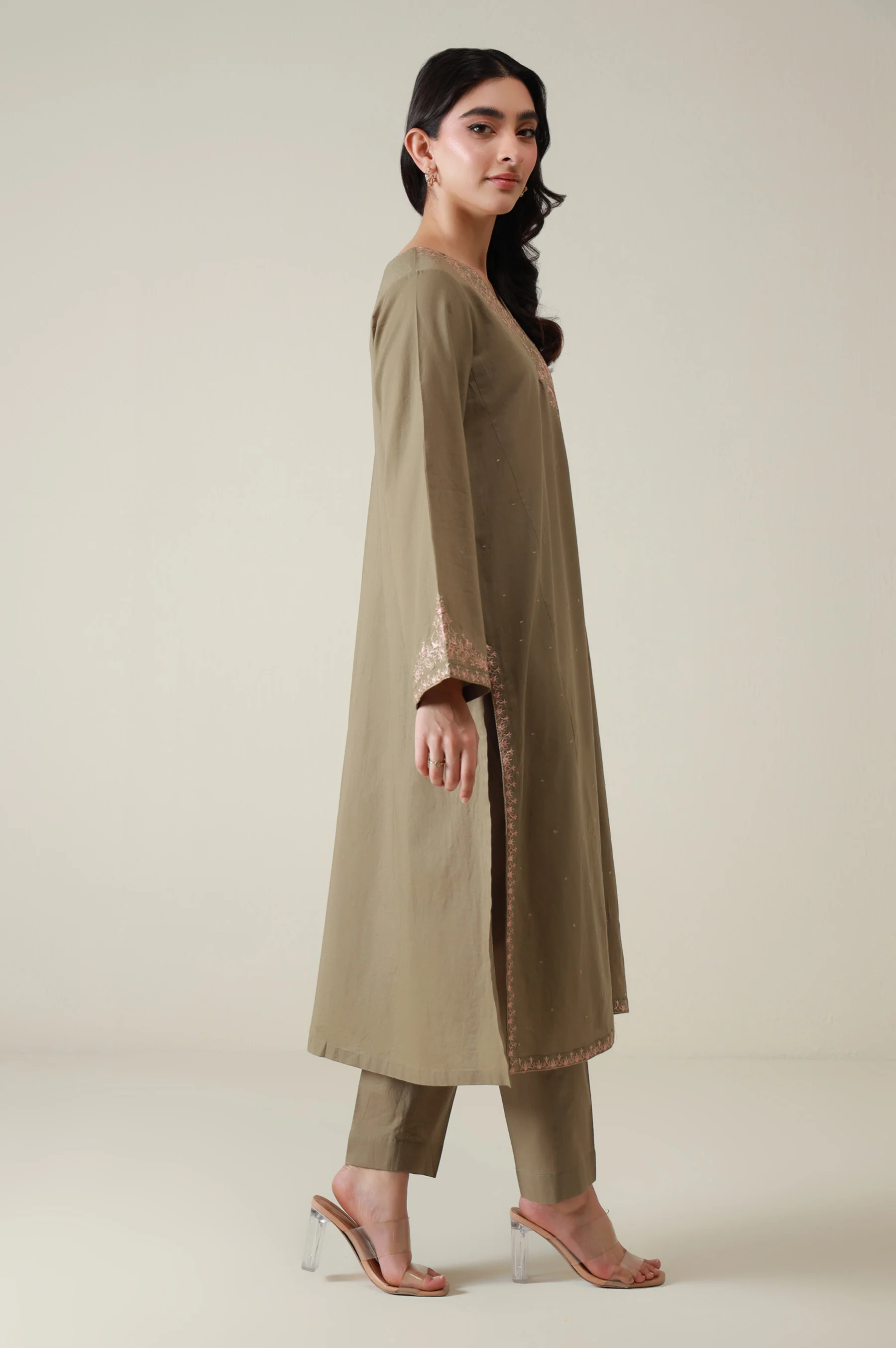 Stitched 2 Piece Embroidered Cambric Suit - Image 5