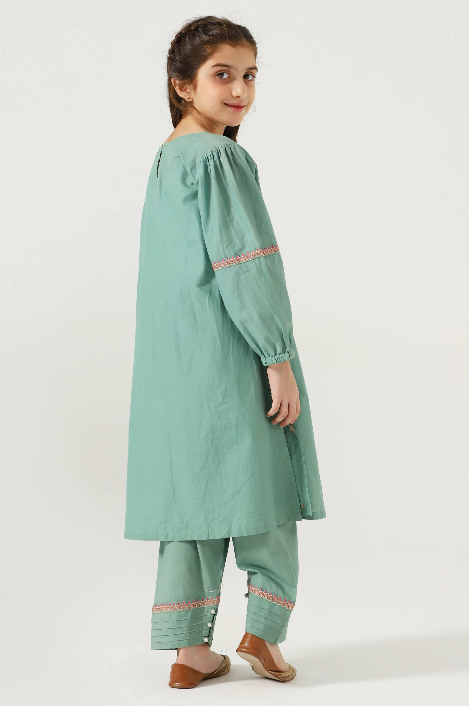 Stitched 2 Piece Embroidered Cambric Suit - Image 3