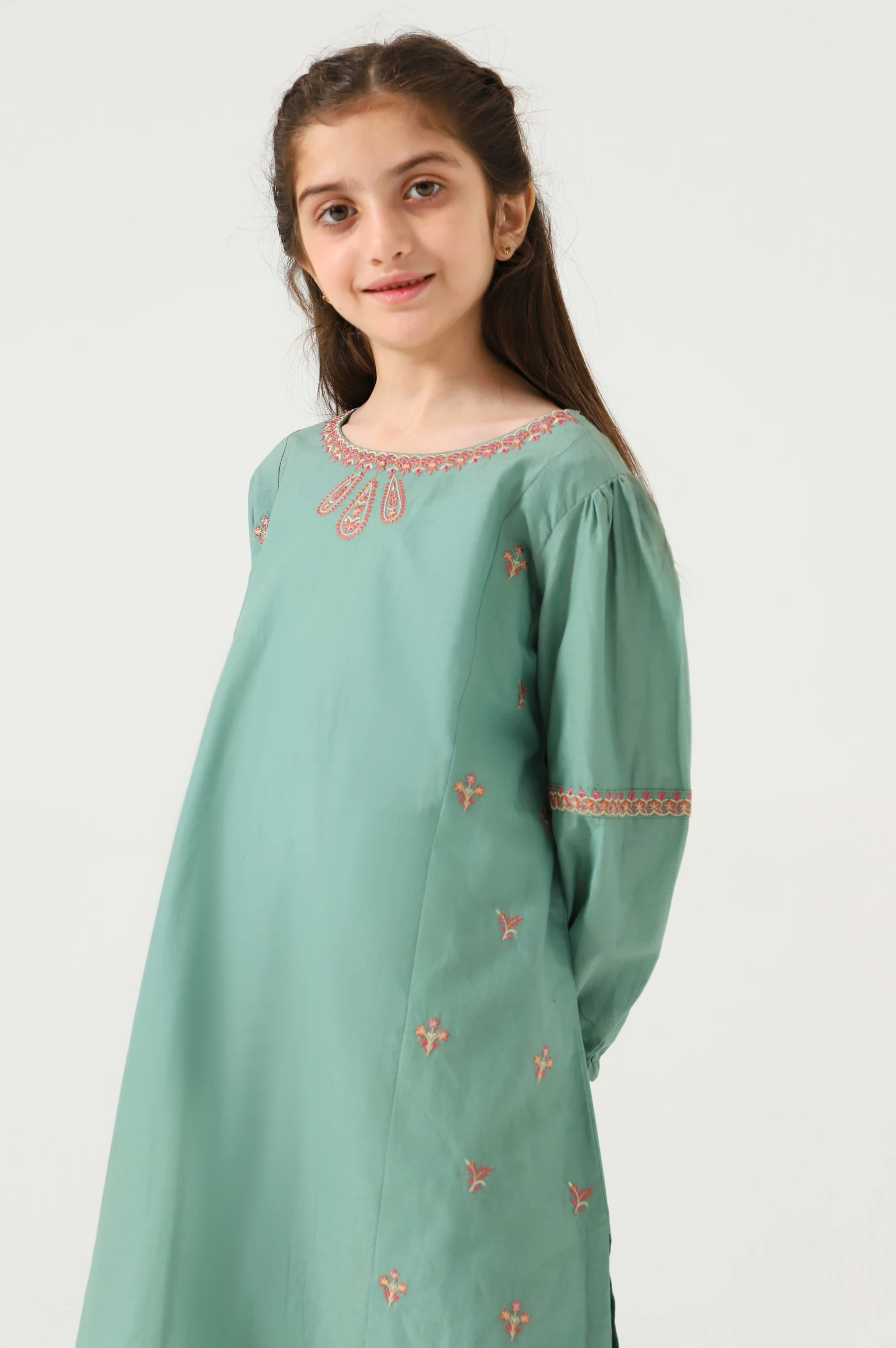 Stitched 2 Piece Embroidered Cambric Suit - Image 4