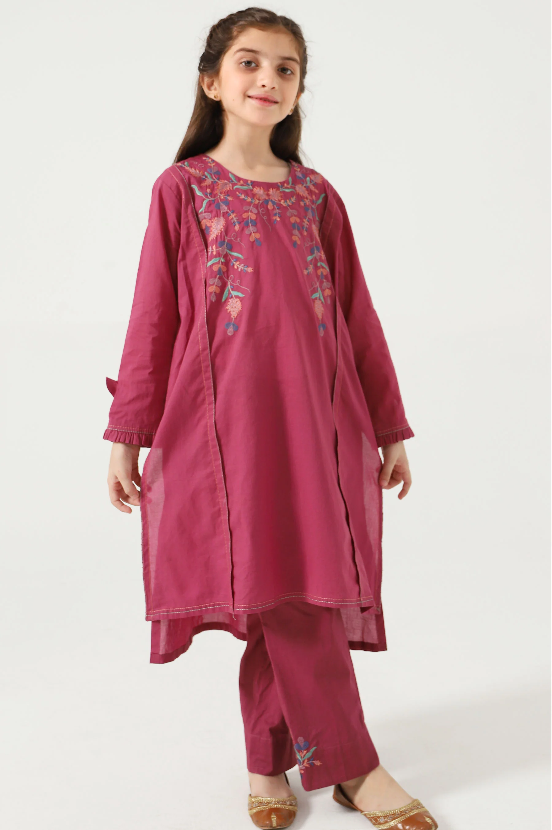 Stitched 2 Piece Embroidered Cambric Suit - Image 5