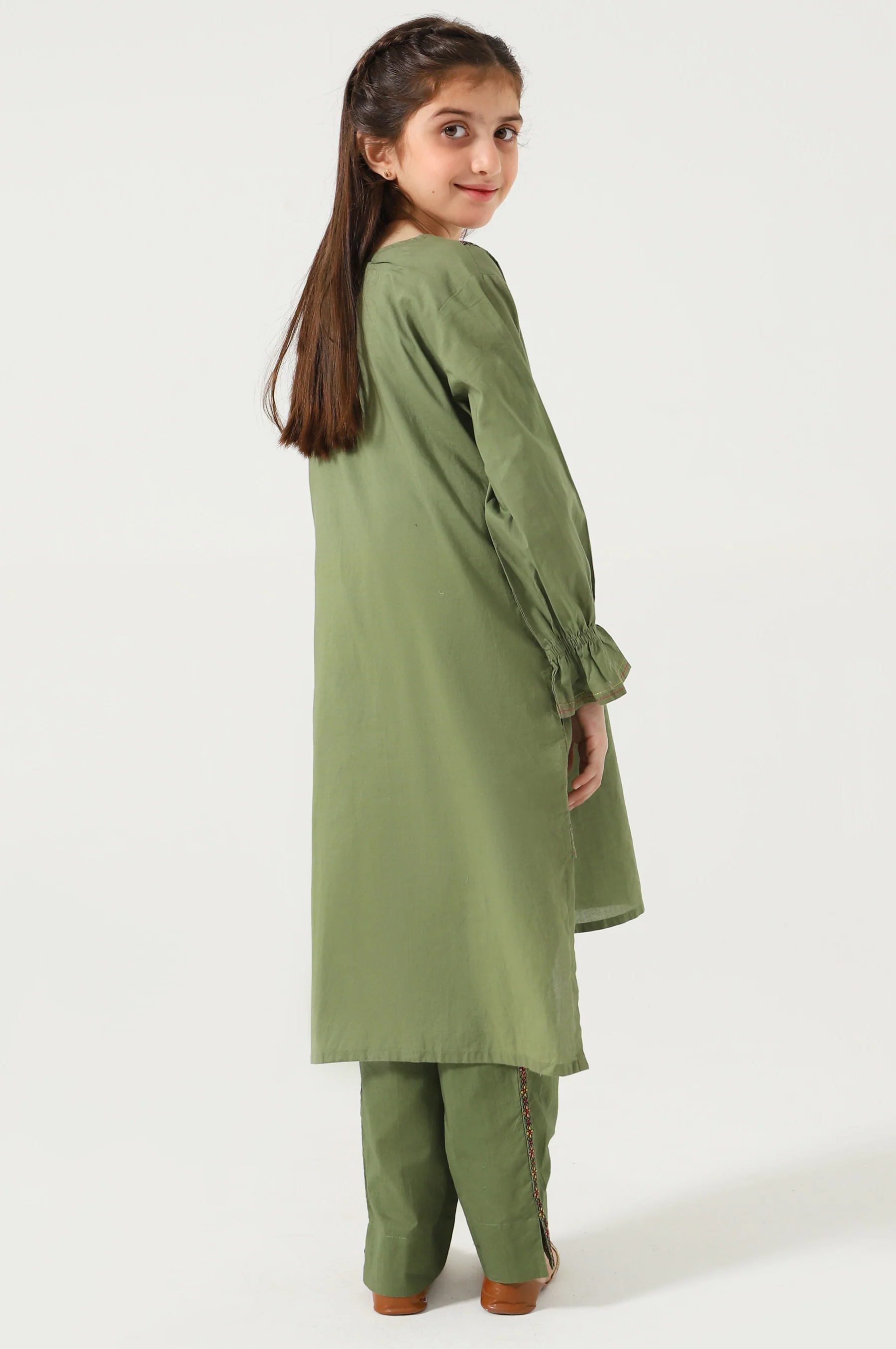 Stitched 2 Piece Embroidered Cambric Suit - Image 2