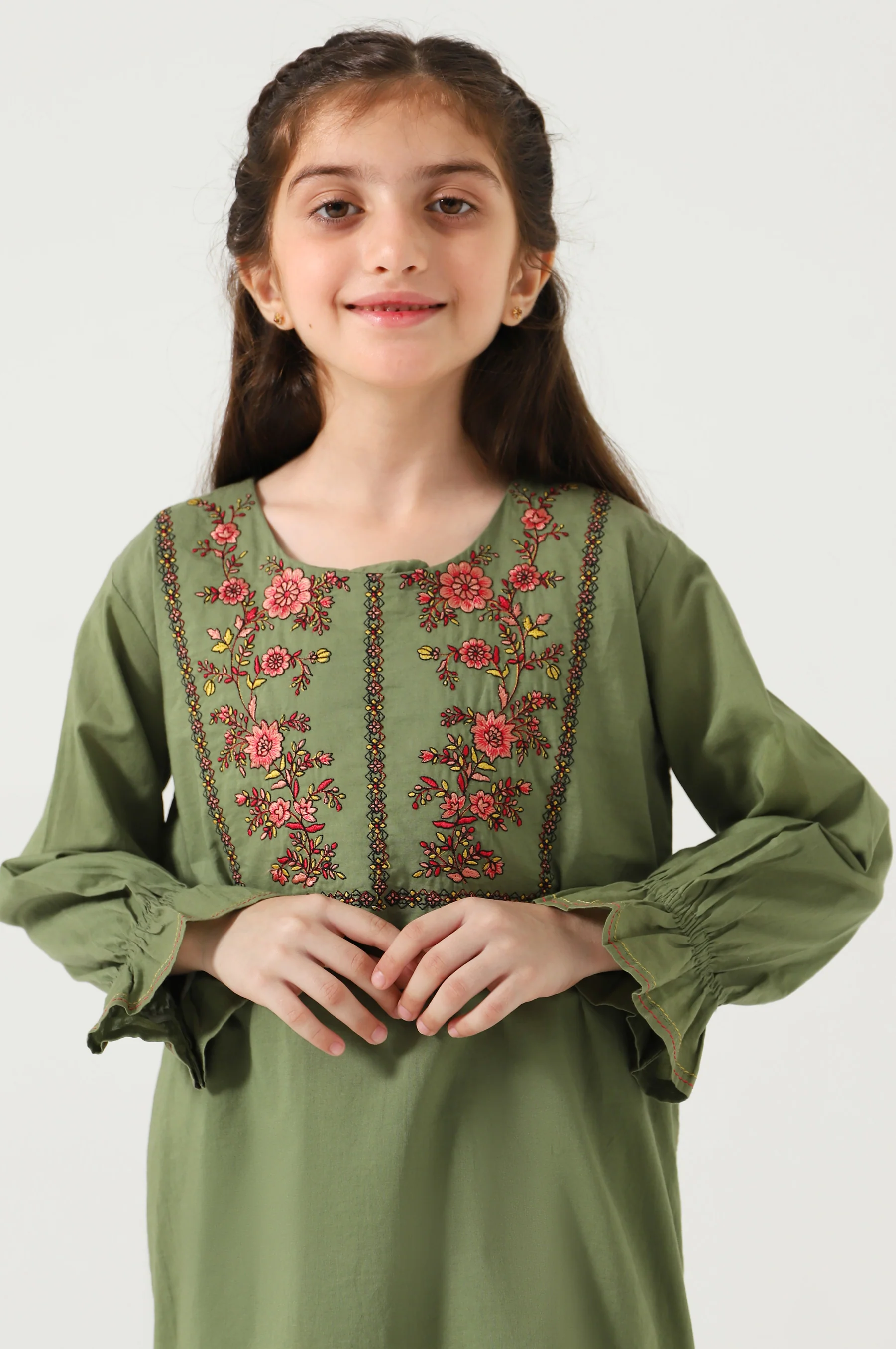 Stitched 2 Piece Embroidered Cambric Suit - Image 3
