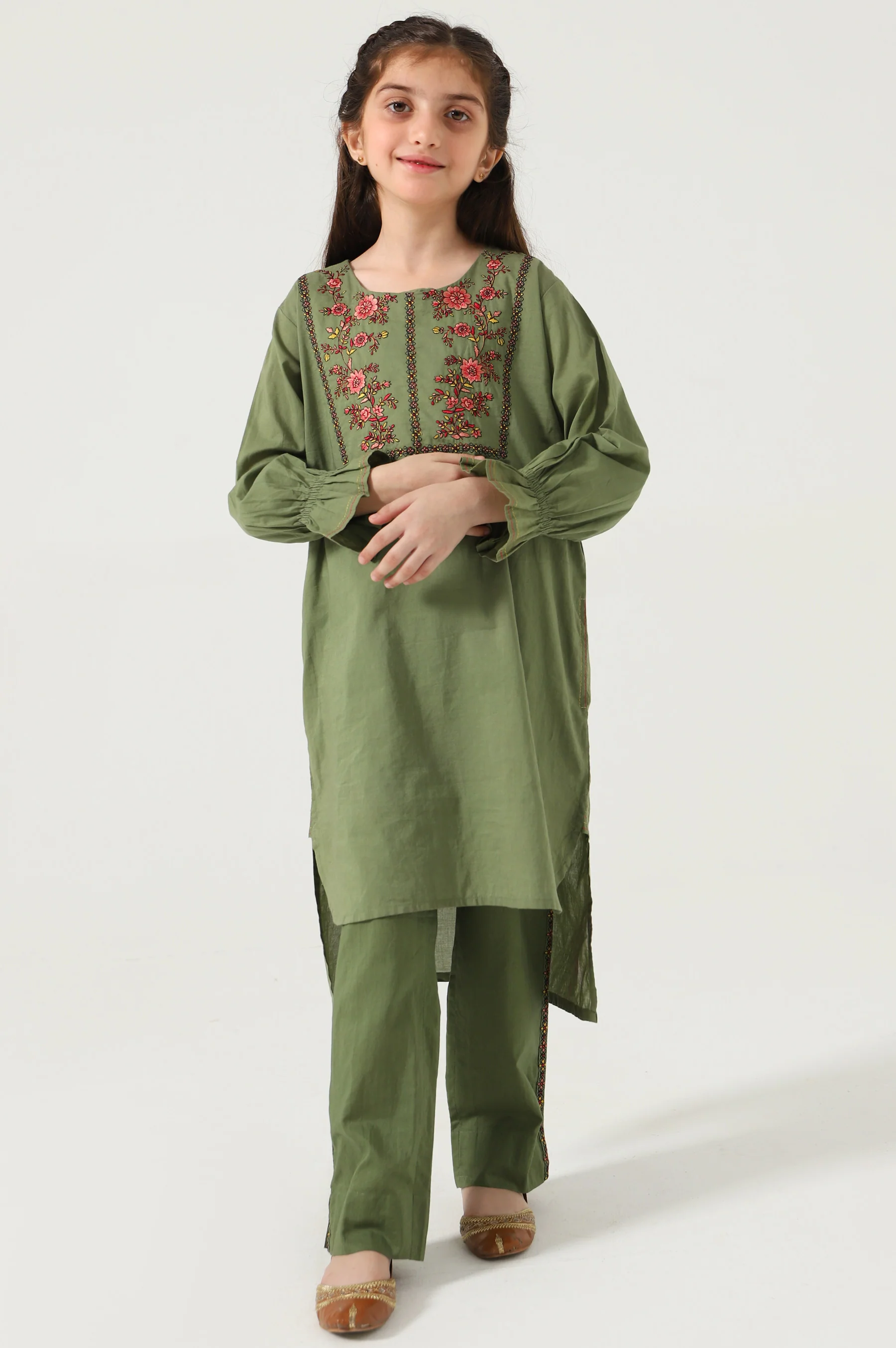 Stitched 2 Piece Embroidered Cambric Suit - Image 4