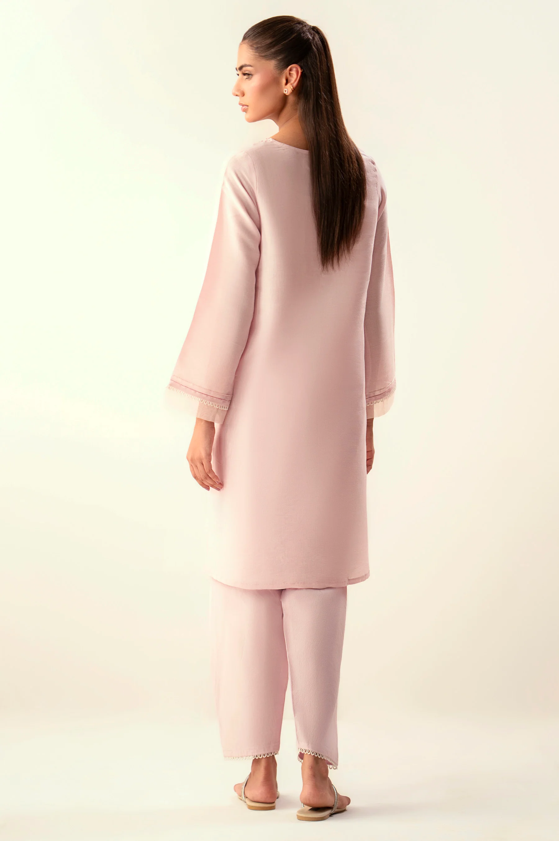 Stitched 2 Piece Embroidered Cambric Zari Suit - Image 6