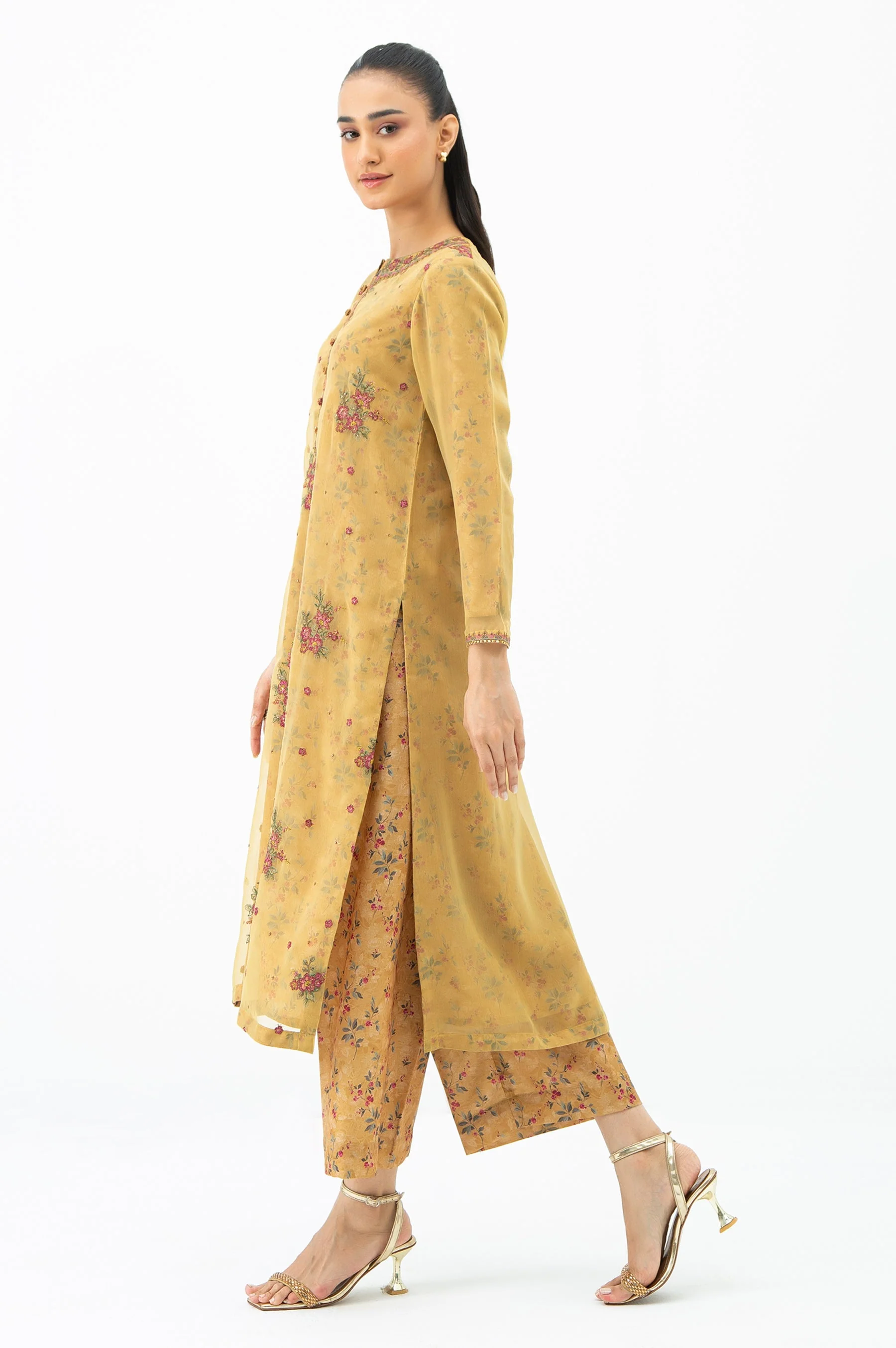 STITCHED EMBROIDERED CHIFFON SHIRT BOTTOM (FACTORY E-OUTLET) - Image 7