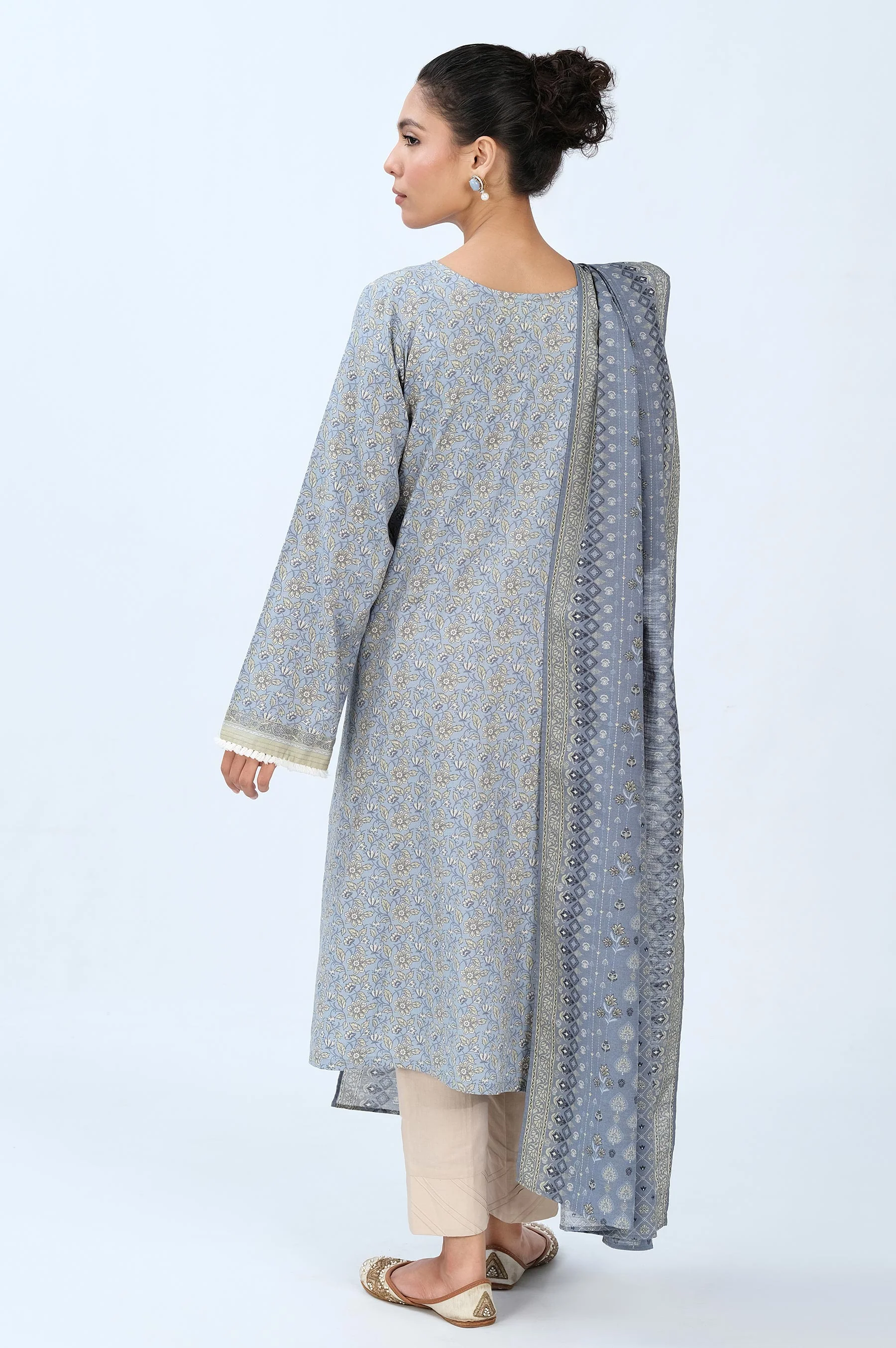 Stitched 2 Piece Embroidered Cottel with Khaddar Suit - Image 5