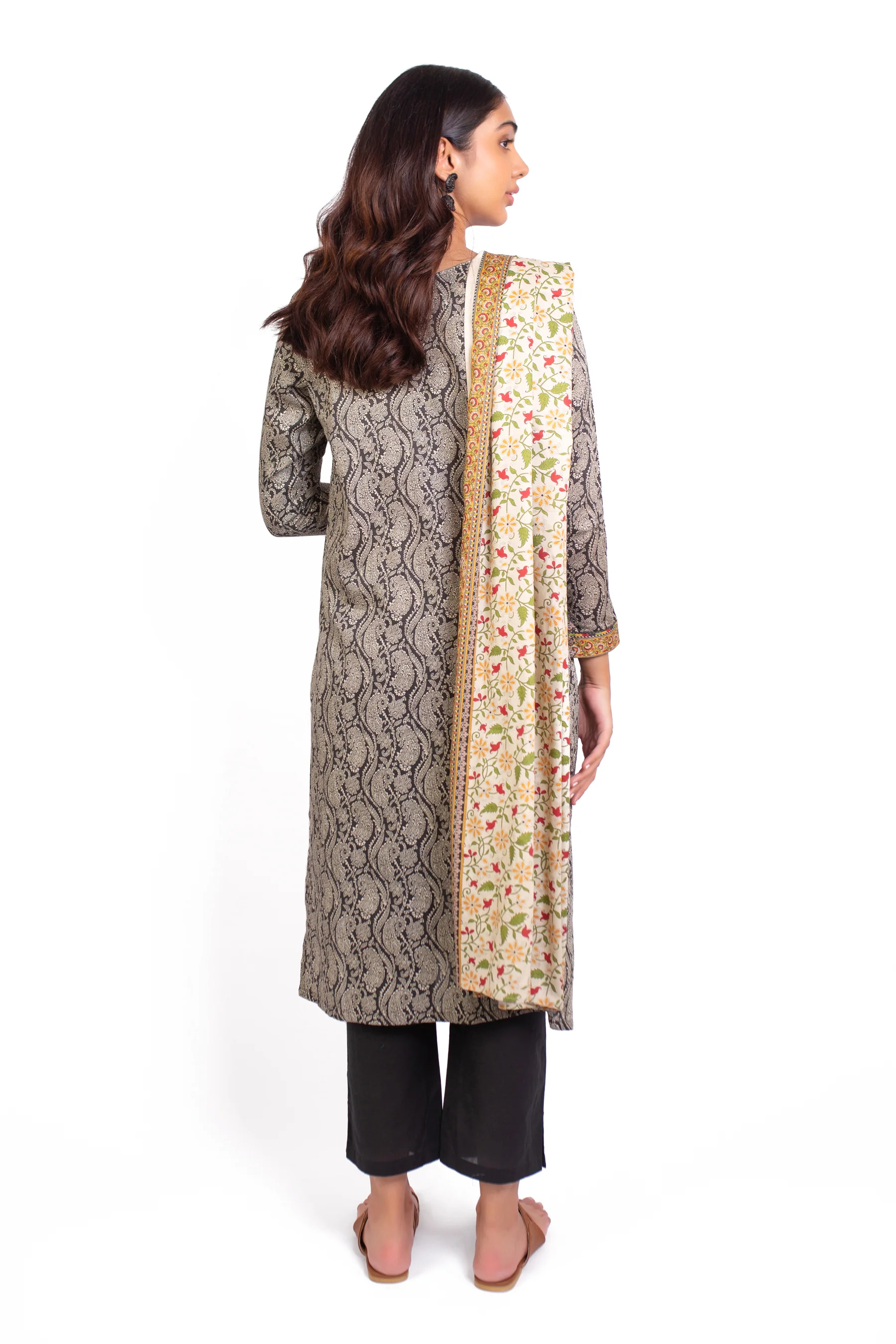 Stitched 2 Piece Embroidered Cottel Suit - Image 4