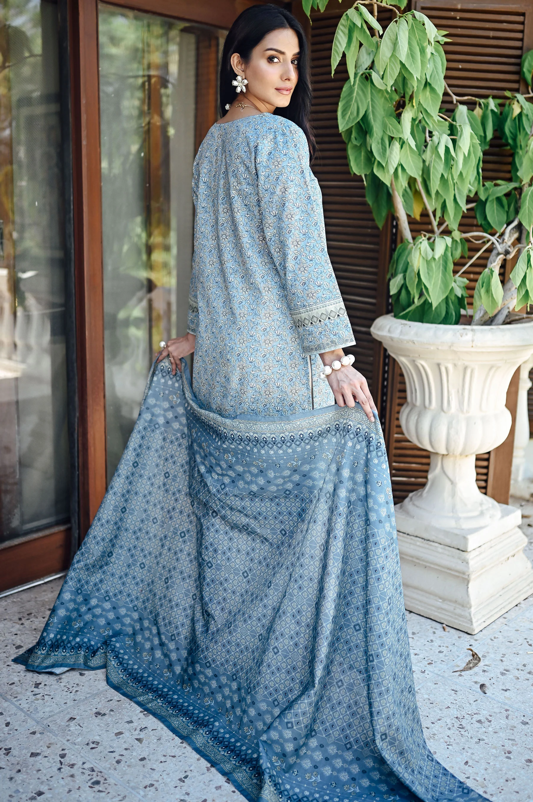 Stitched 2 Piece Embroidered Cottel with Khaddar Suit - Image 2