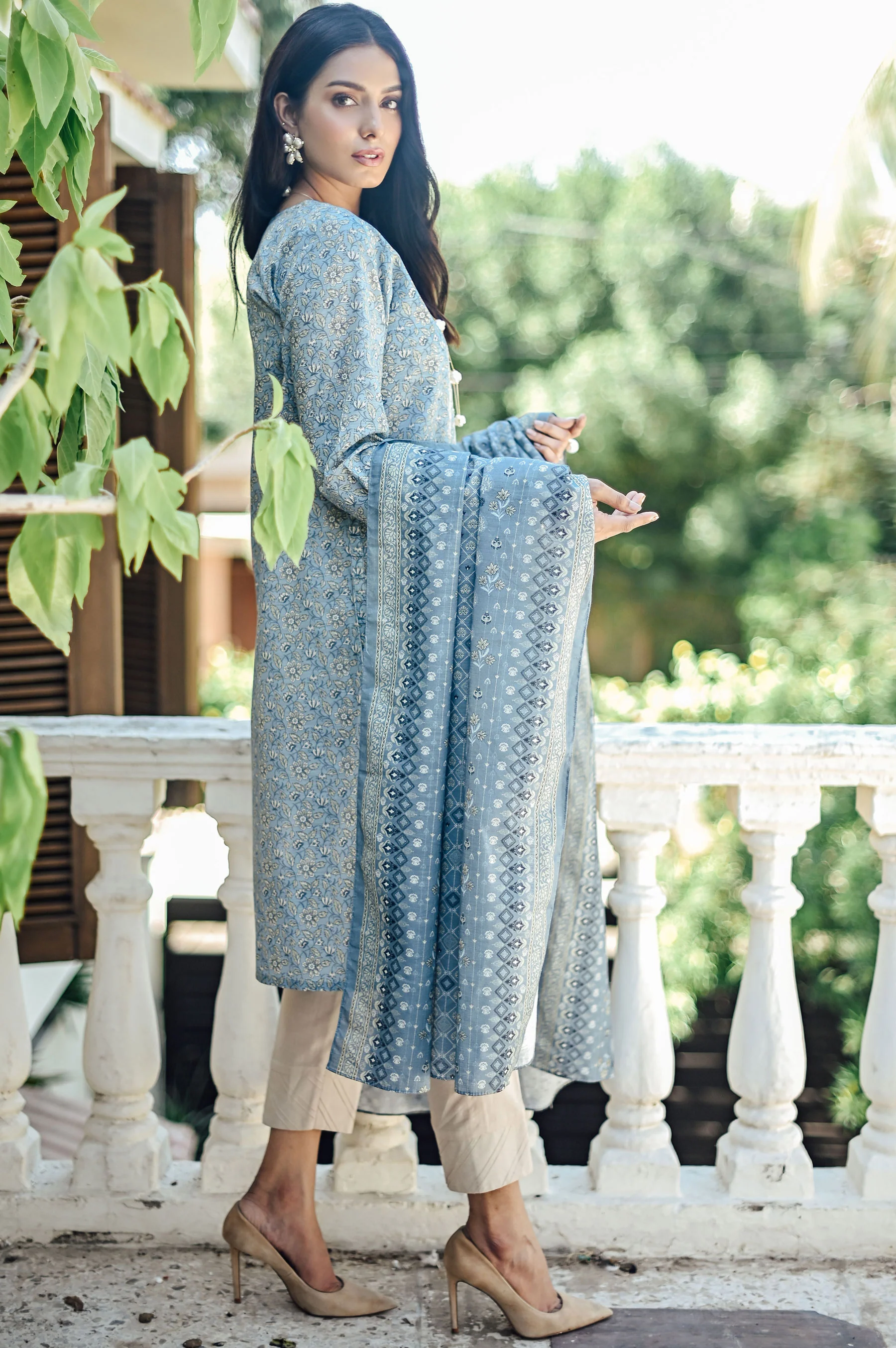 Stitched 2 Piece Embroidered Cottel with Khaddar Suit - Image 3