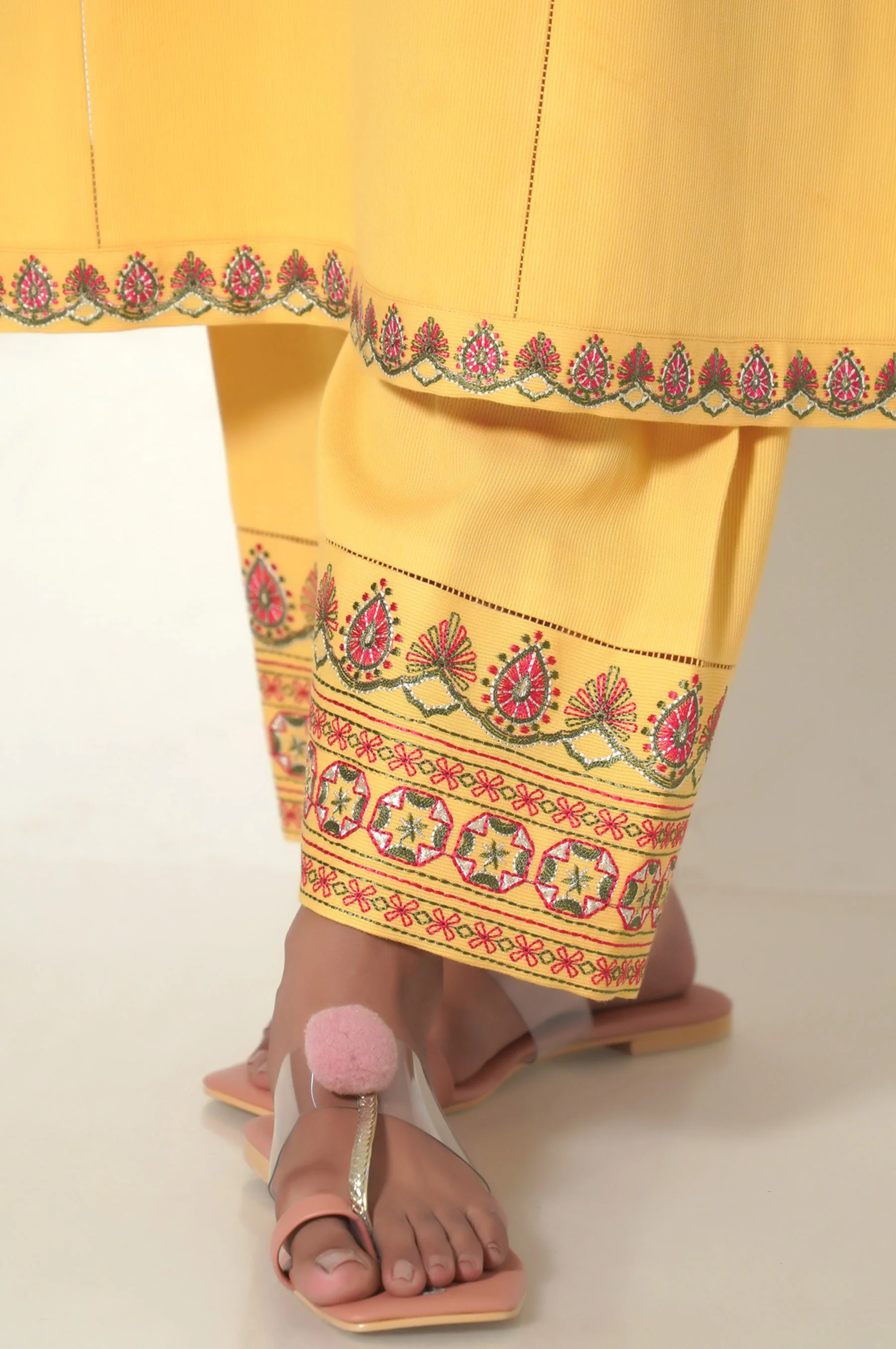 Stitched 2 Piece Embroidered Cottle Suit - Image 3