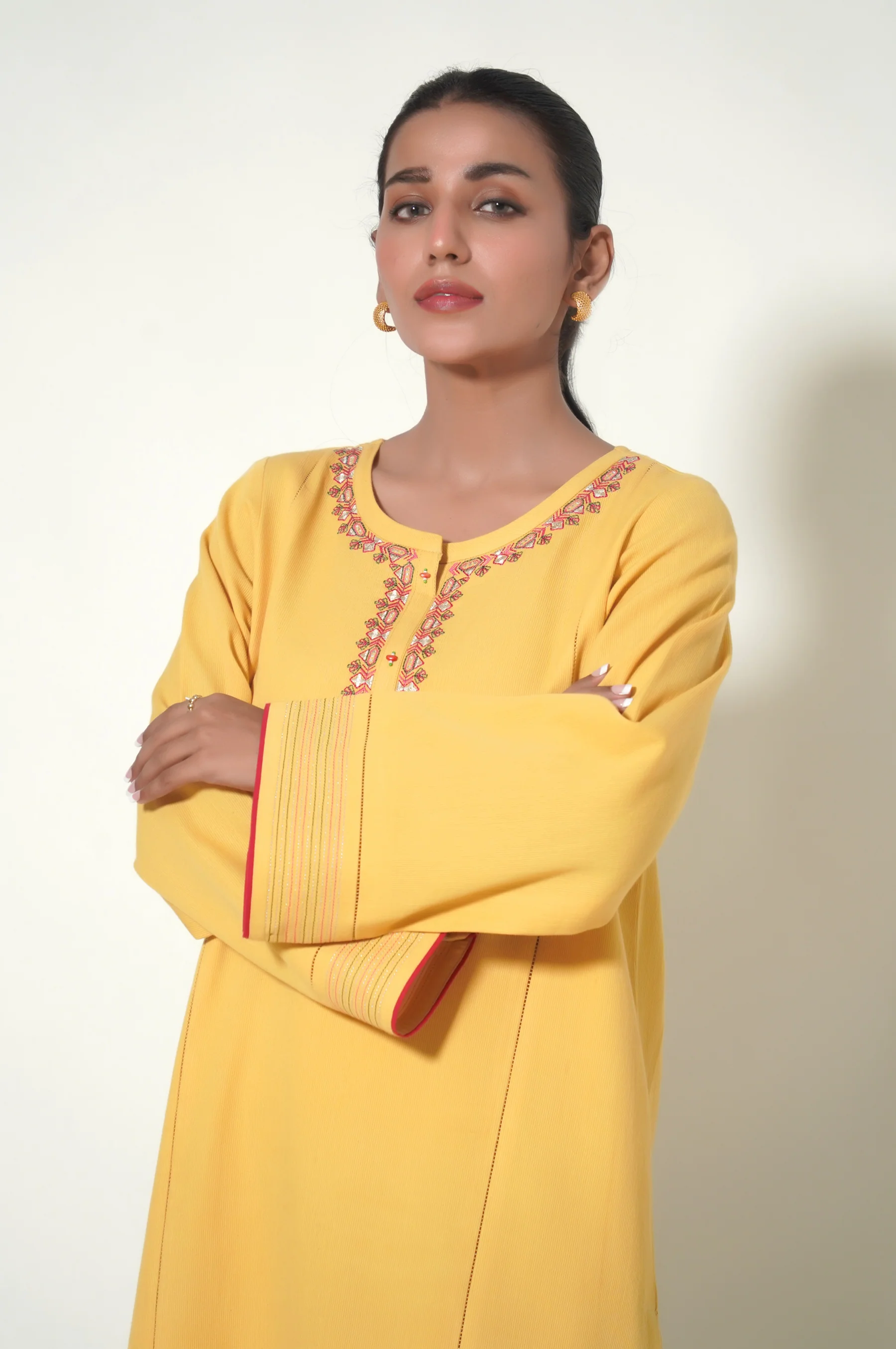 Stitched 2 Piece Embroidered Cottle Suit - Image 4