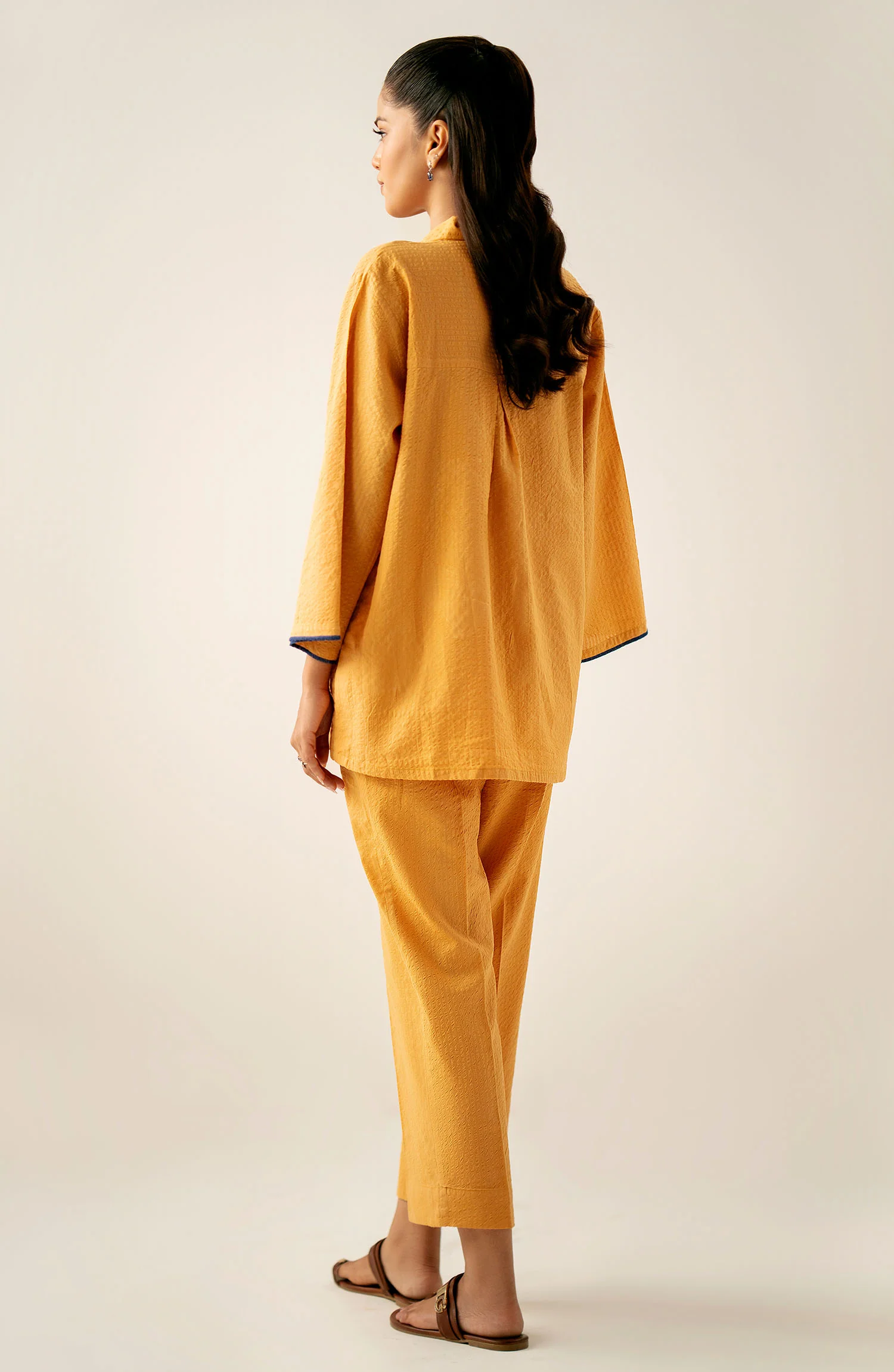 Stitched 2 Piece Embroidered Cotton Crinkle Co-Ord Set - Image 4