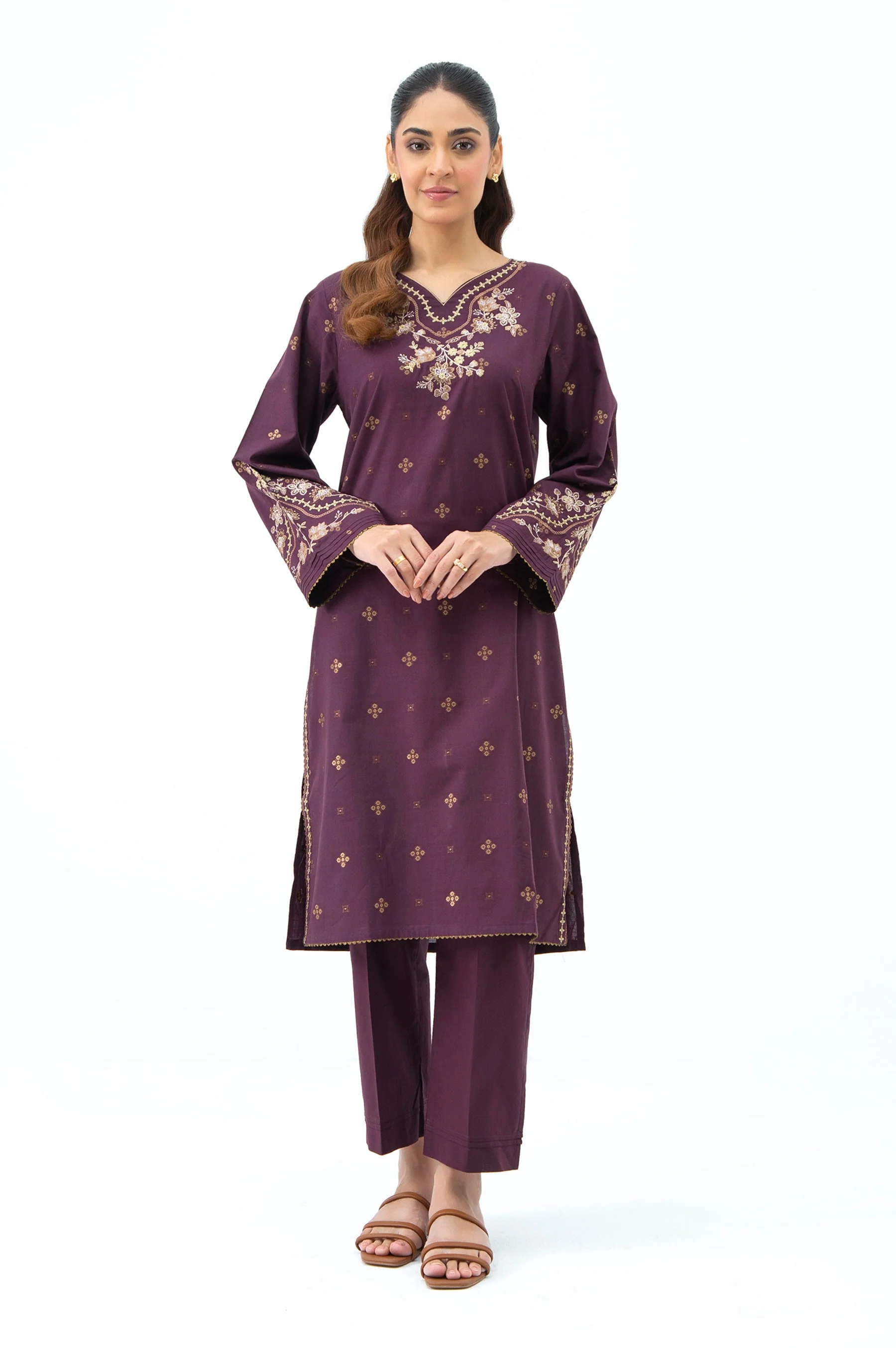 STITCHED EMBROIDERED SHIRT BOTTOM (FACTORY E-OUTLET)