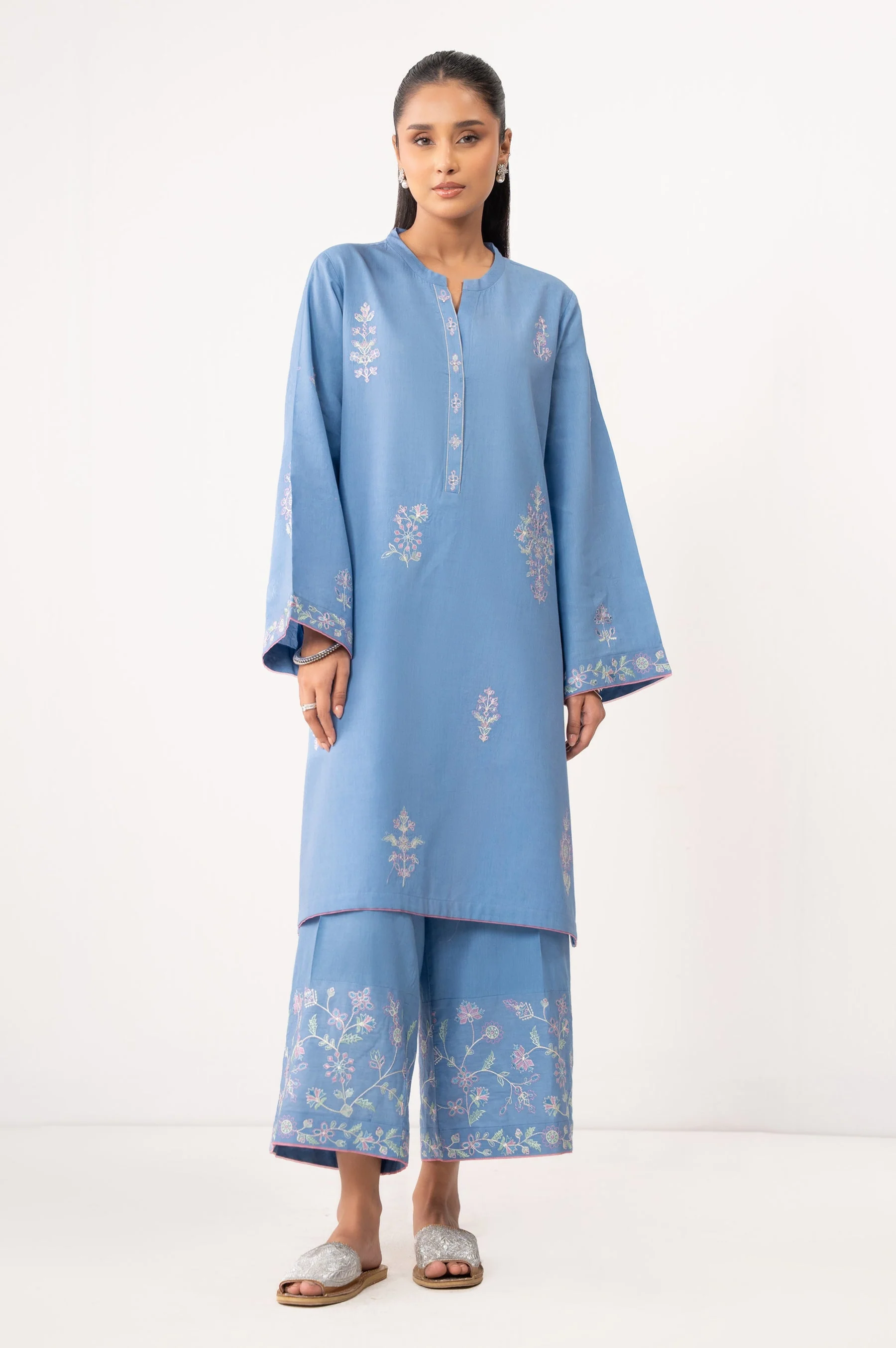 STITCHED EMBROIDERED SHIRT BOTTOM (FACTORY E-OUTLET)