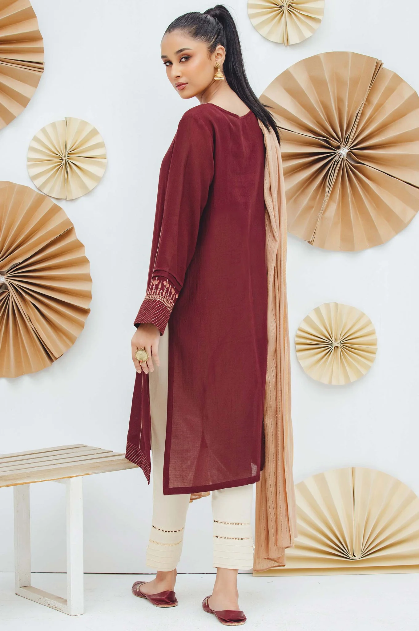 Stitched 2 Piece Embroidered Dobby Suit - Image 3
