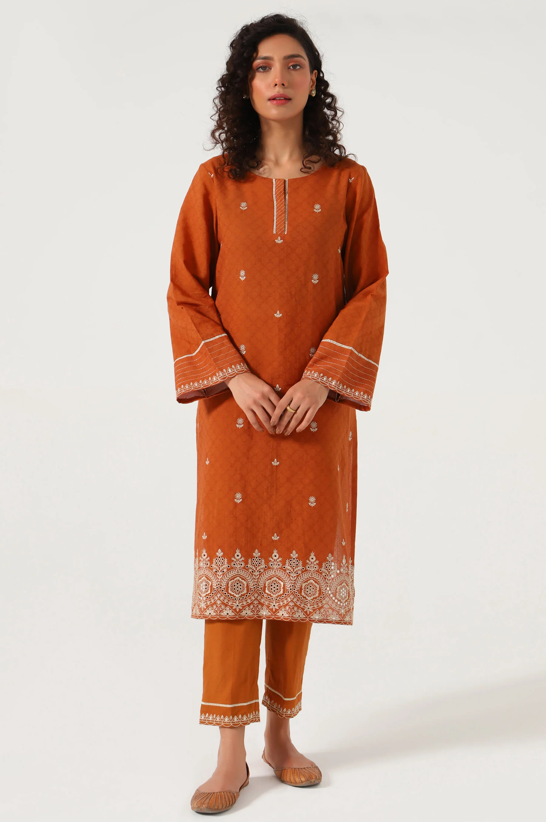 Stitched 2 Piece Embroidered Dobby Suit - Image 2