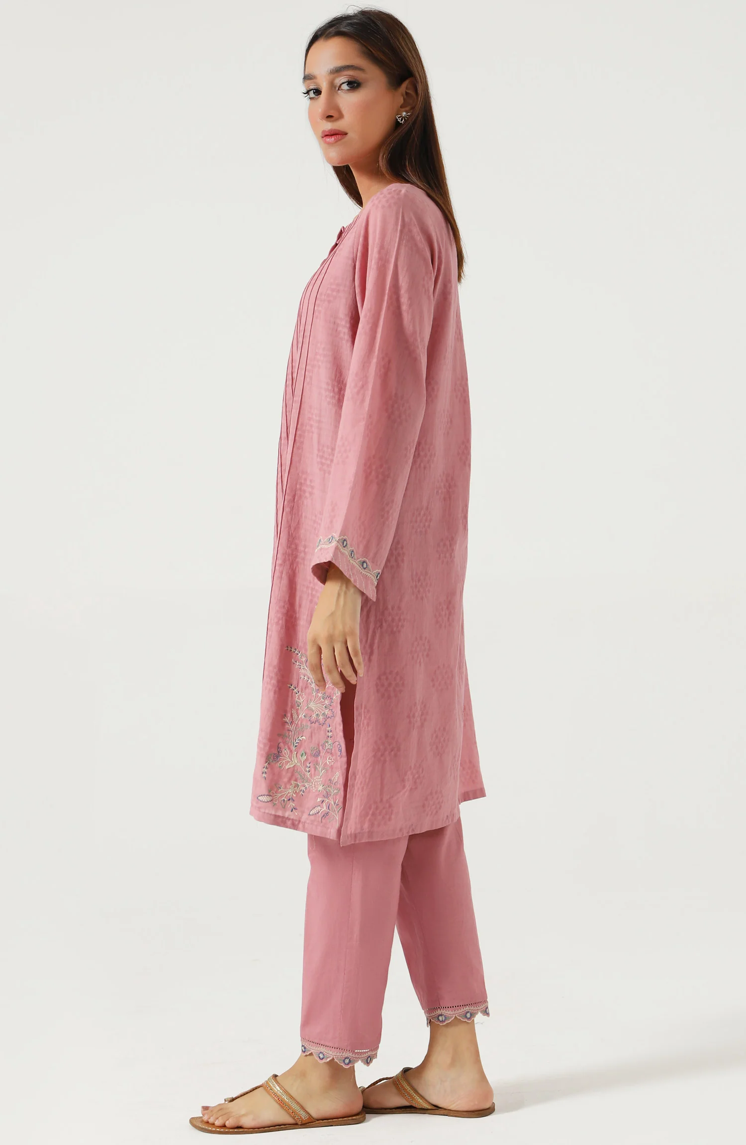 Stitched 2 Piece Embroidered Dobby Suit - Image 3