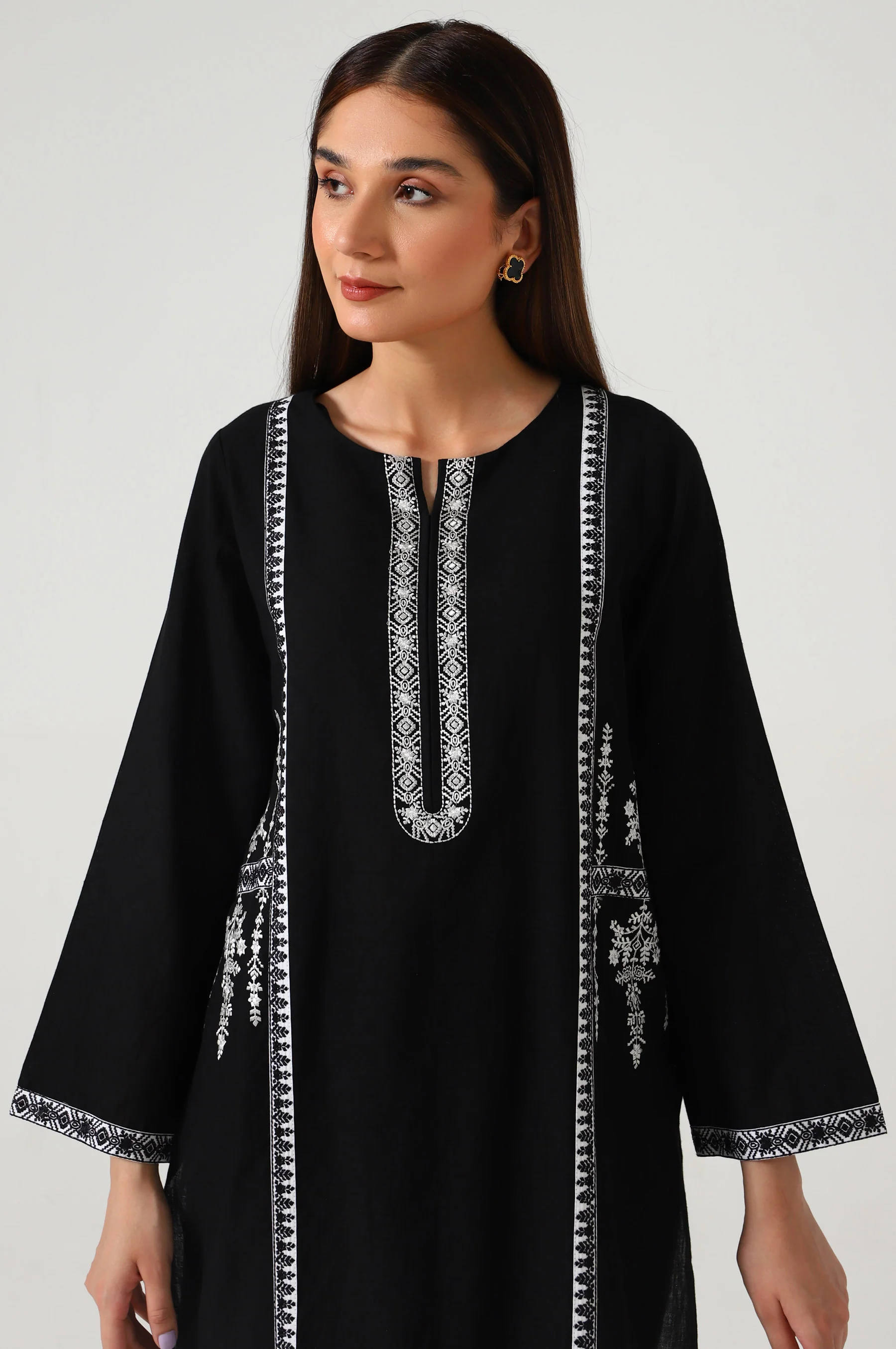Stitched 2 Piece Embroidered Dobby Suit - Image 4