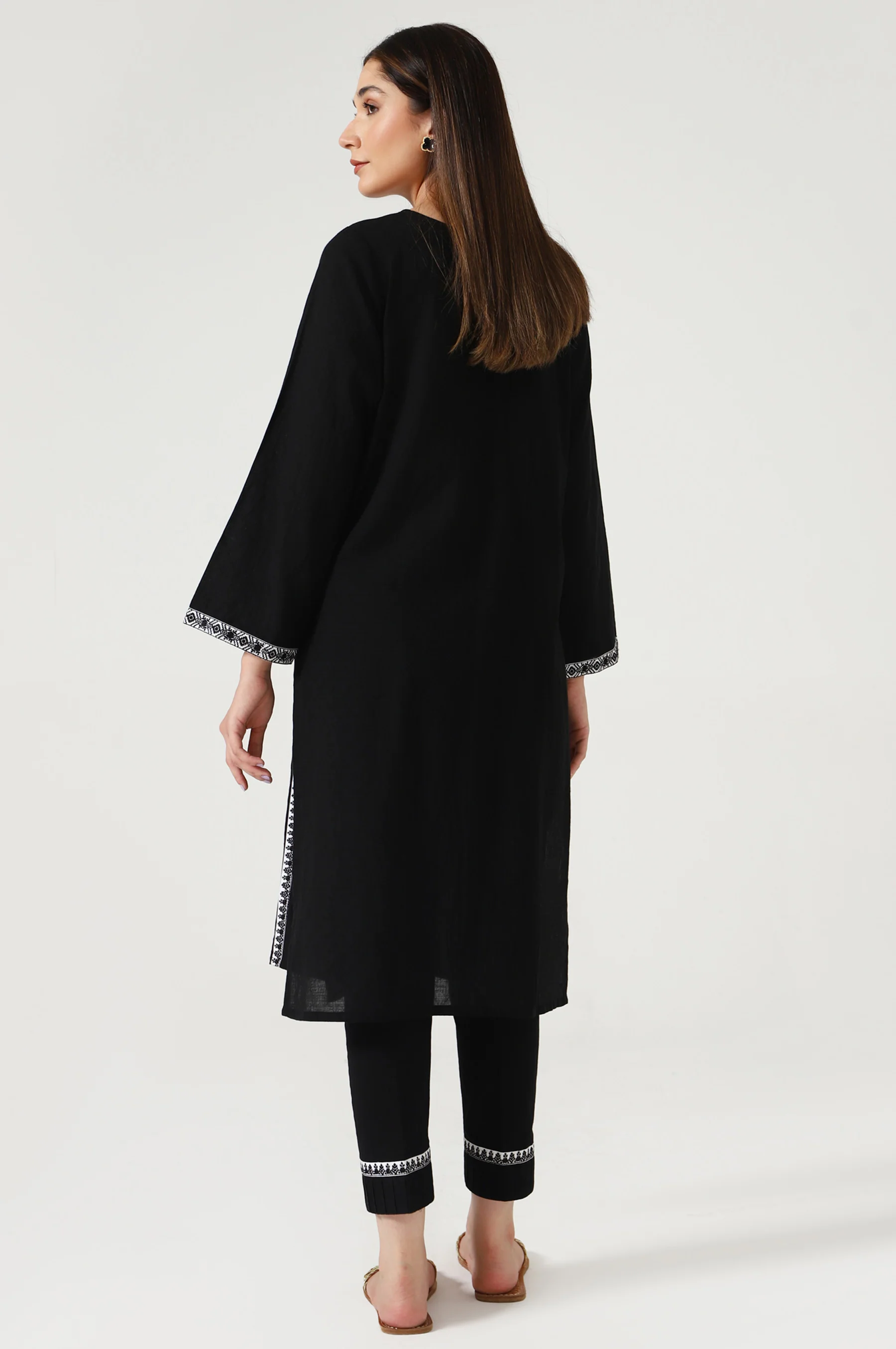 Stitched 2 Piece Embroidered Dobby Suit - Image 5