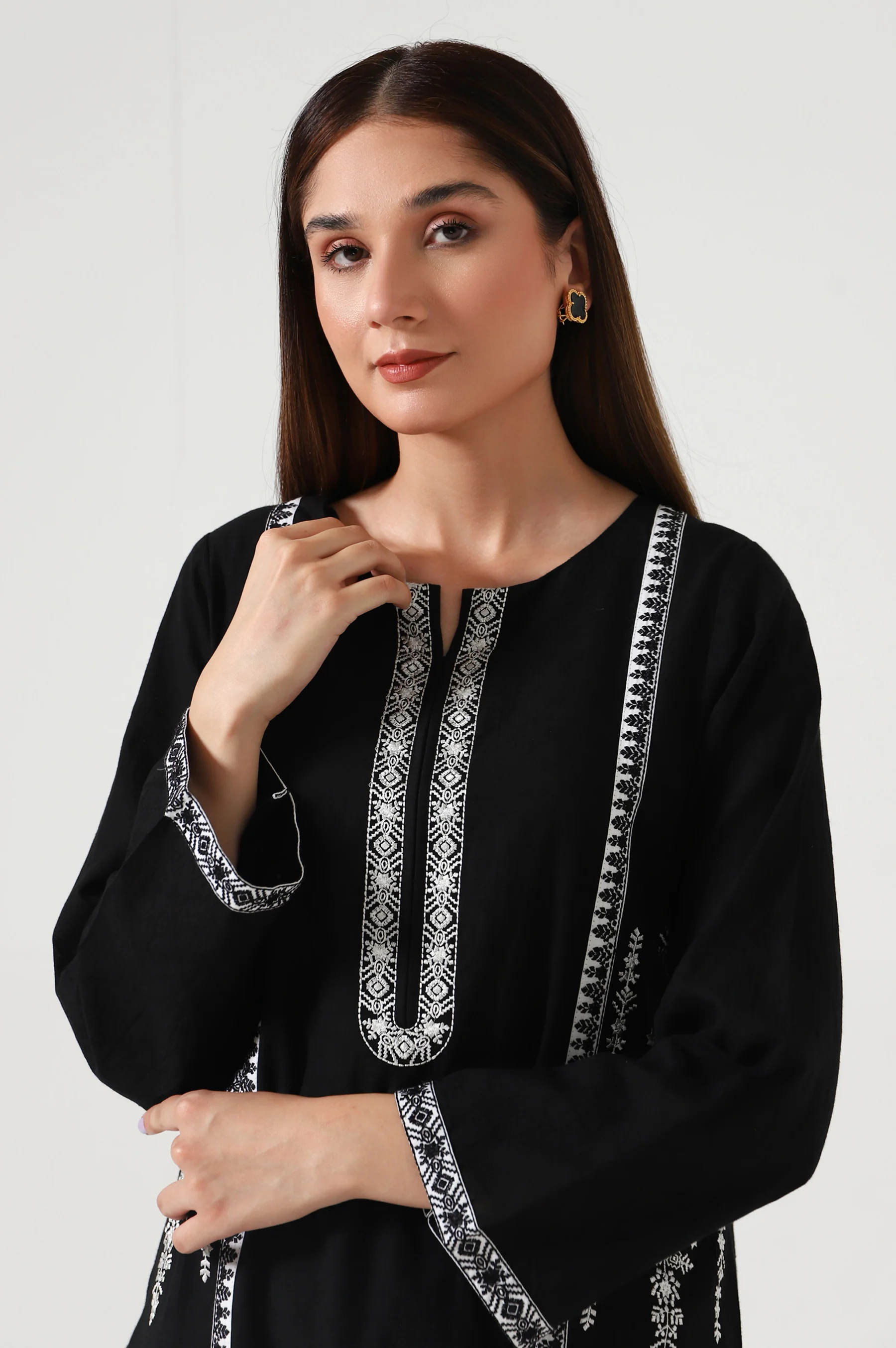 Stitched 2 Piece Embroidered Dobby Suit - Image 6