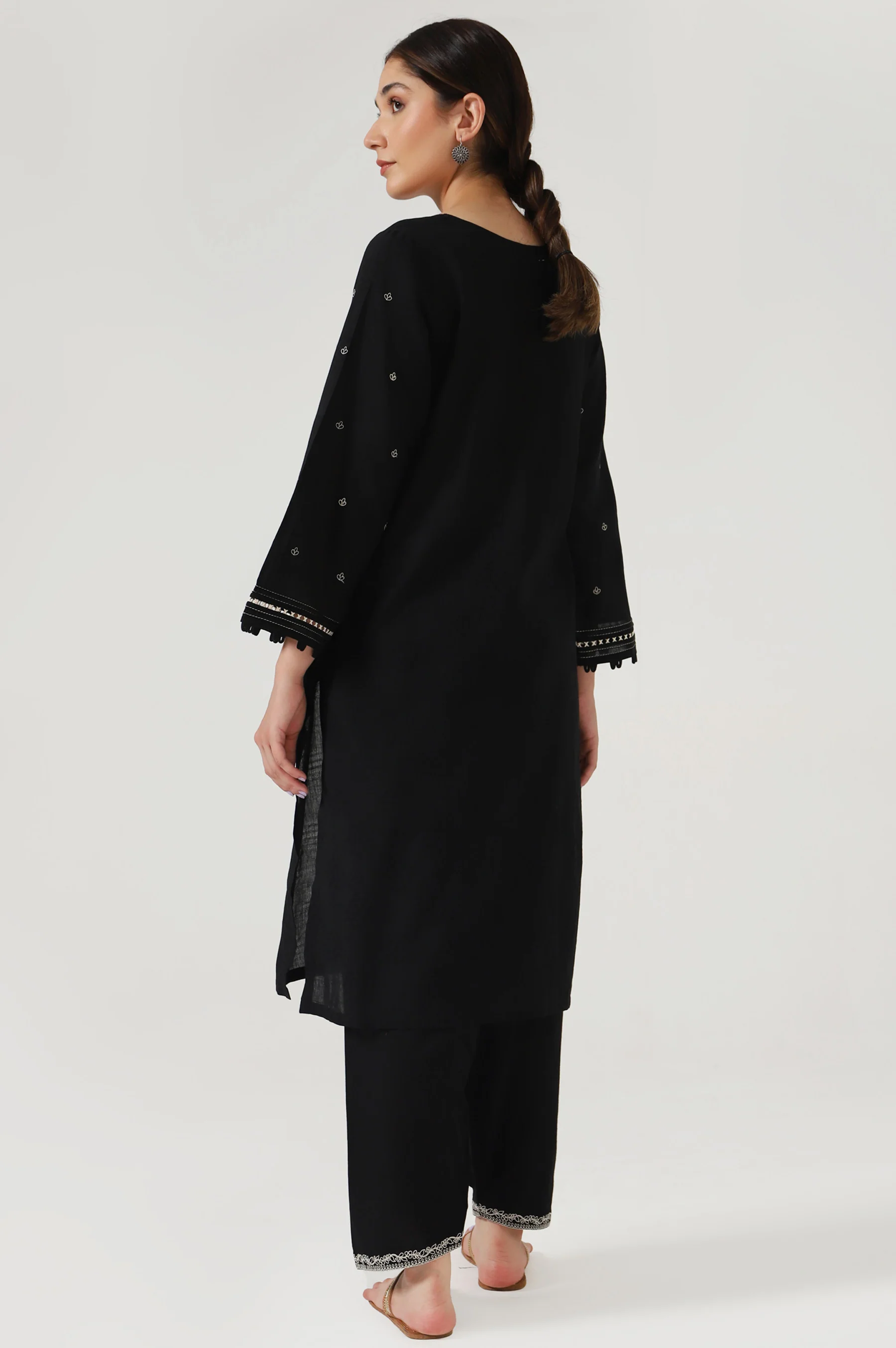 Stitched 2 Piece Embroidered Dobby Suit - Image 3