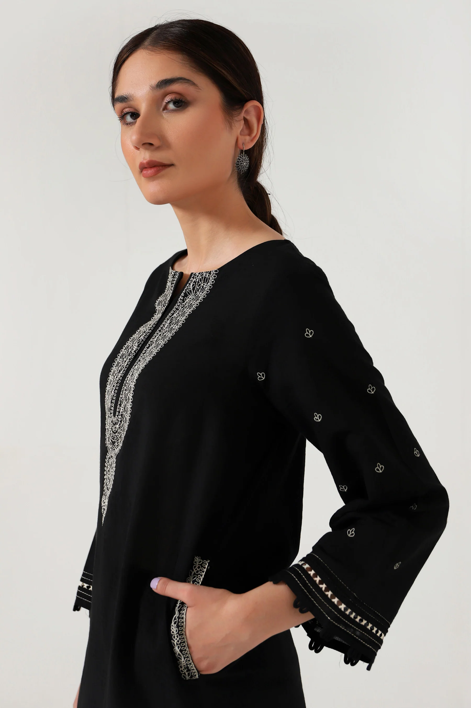 Stitched 2 Piece Embroidered Dobby Suit - Image 5